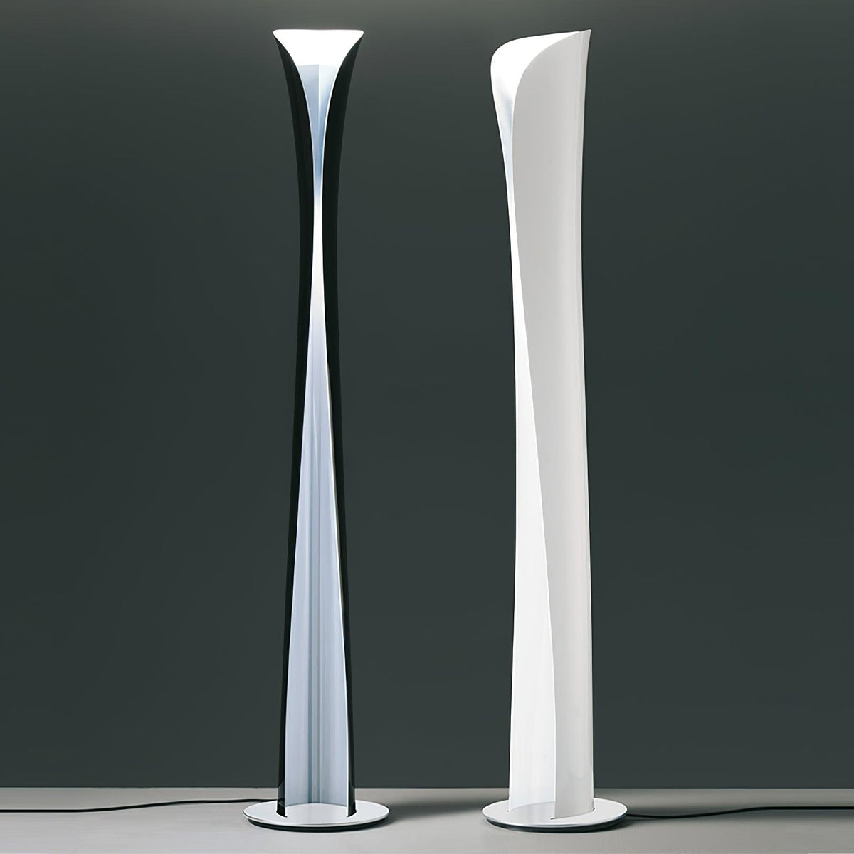 Cirvel lámpara de pie futurista de aluminio