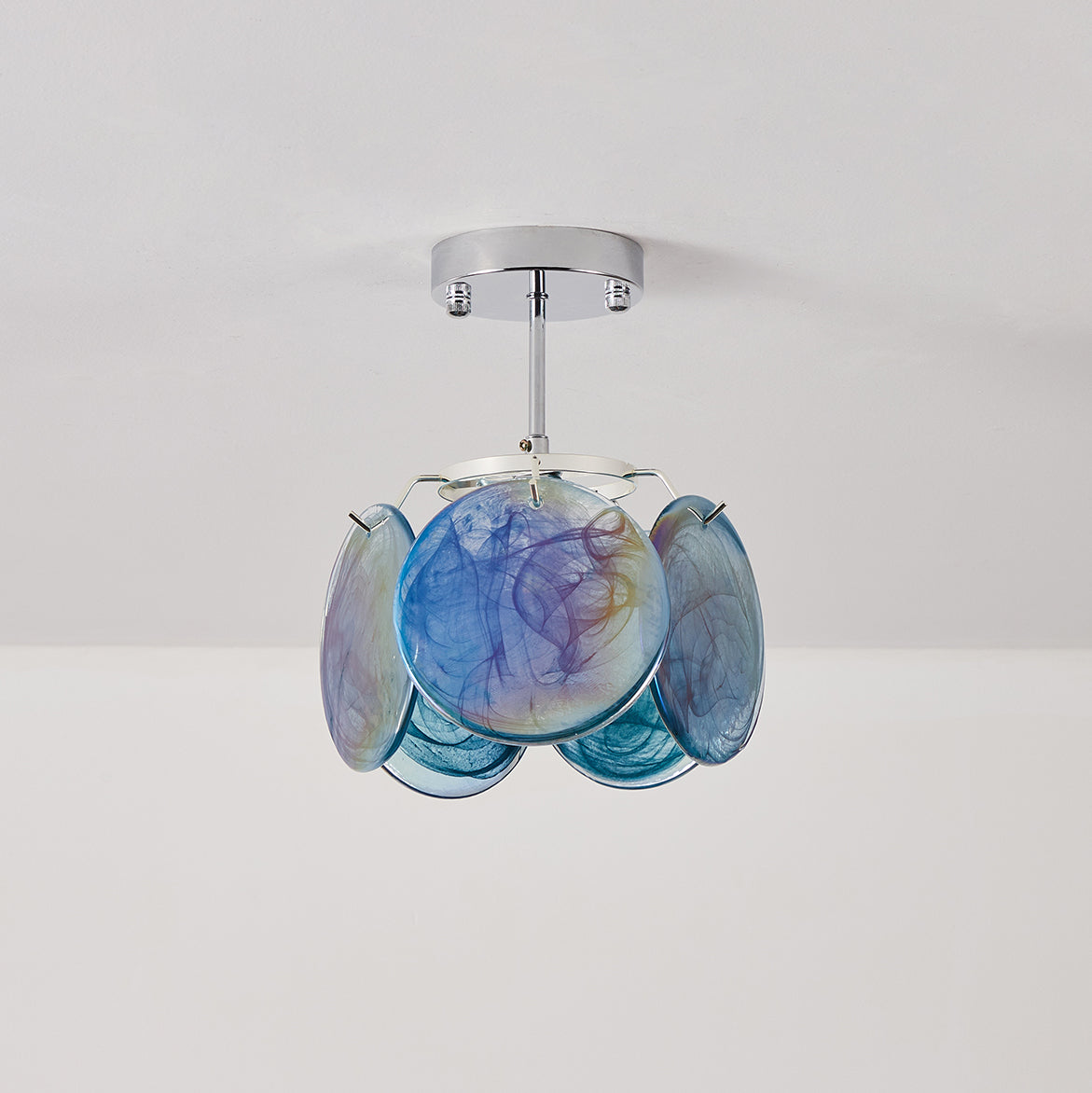 Lenira lámpara de techo de vidrio artístico azul moderna