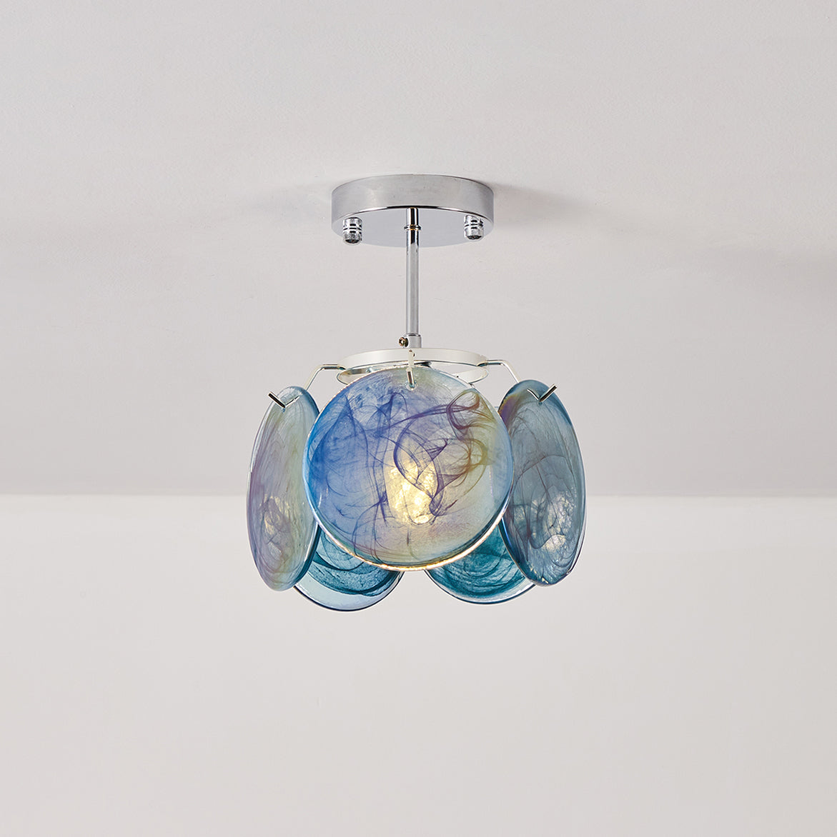 Lenira lámpara de techo de vidrio artístico azul moderna