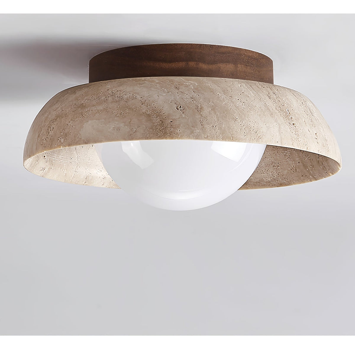 Anya Disc-cúpula travertino lámpara de techo