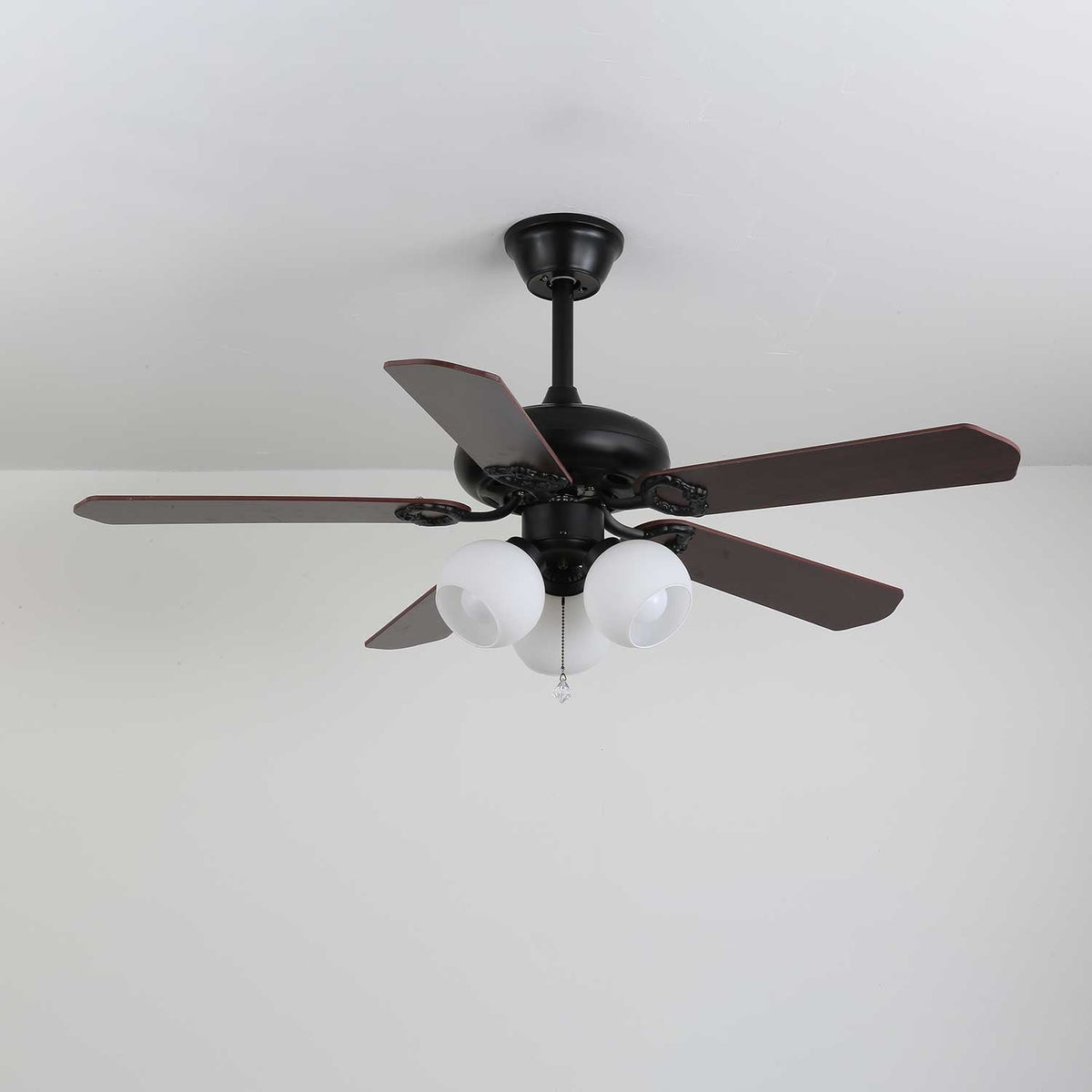 Calviera ventilador de techo con luz vintage de madera y vidrio