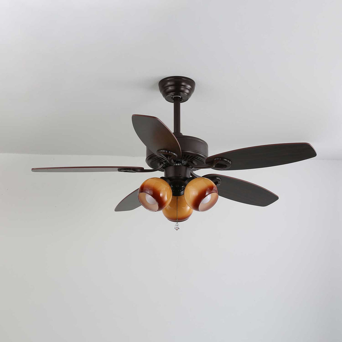 Calviera ventilador de techo con luz vintage de madera y vidrio