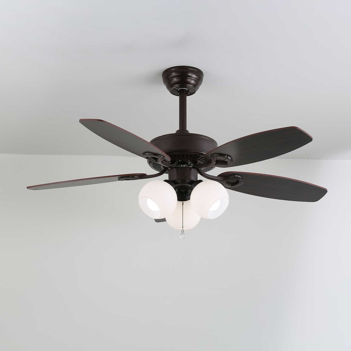 Calviera ventilador de techo con luz vintage de madera y vidrio