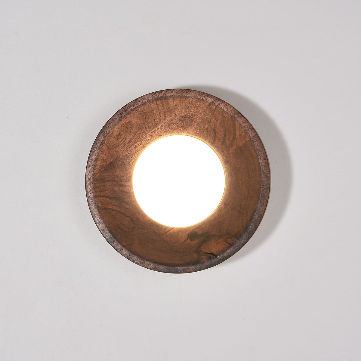 Aldaora aplique de pared de madera de nogal con fuente de luz de acrílico