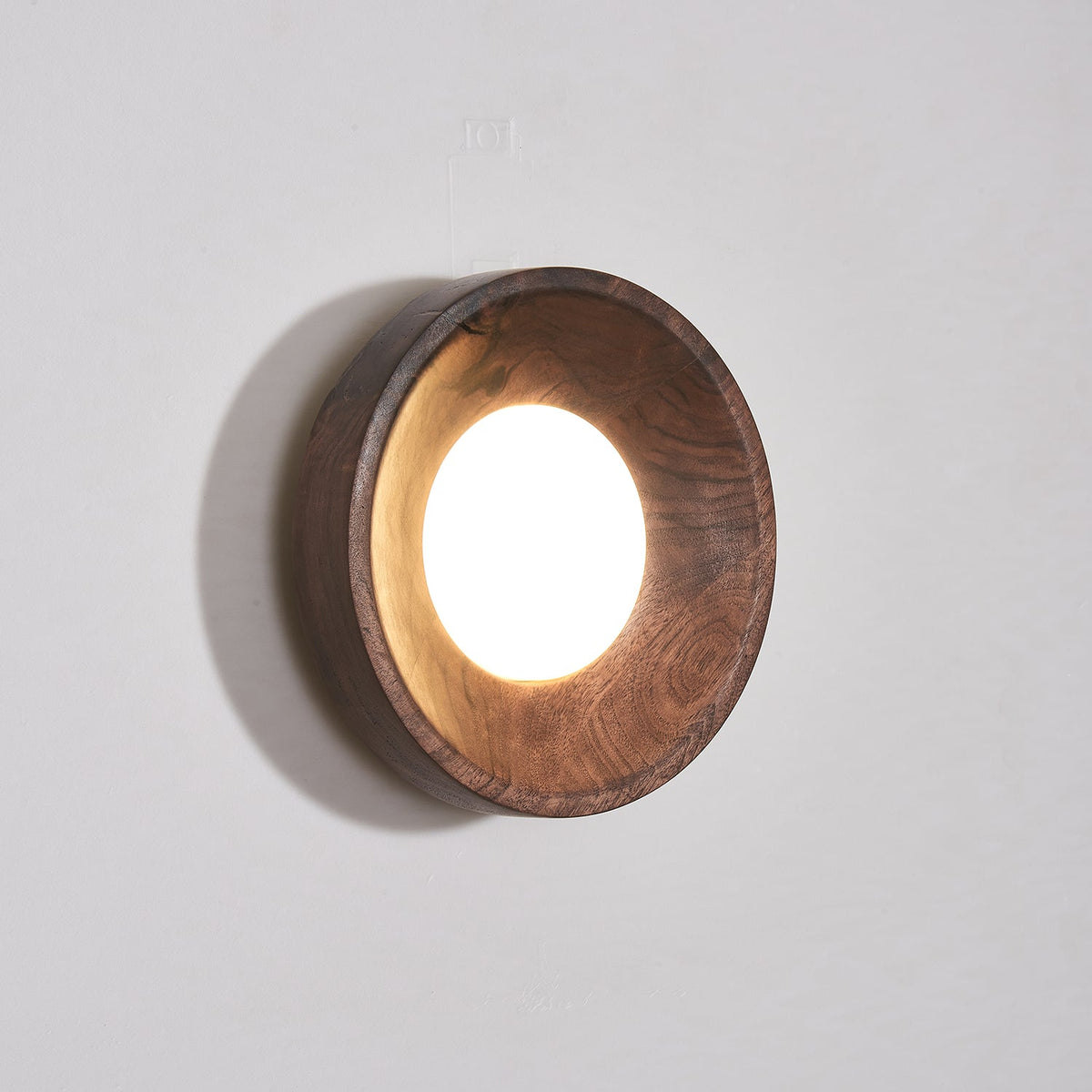 Aldaora aplique de pared de madera de nogal con fuente de luz de acrílico