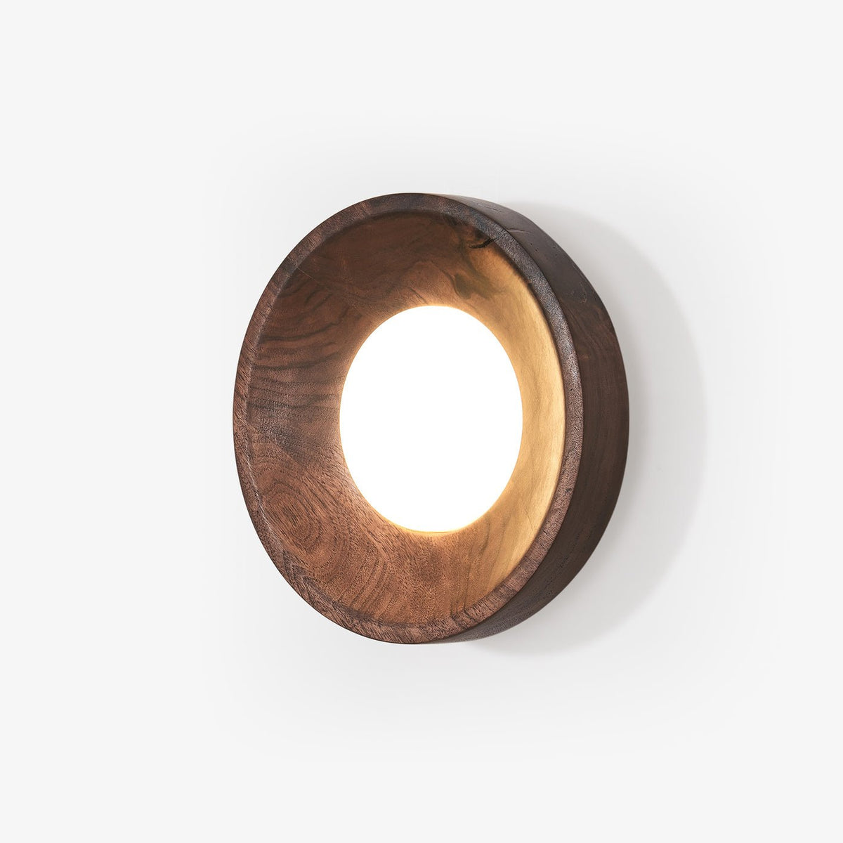 Aldaora aplique de pared de madera de nogal con fuente de luz de acrílico