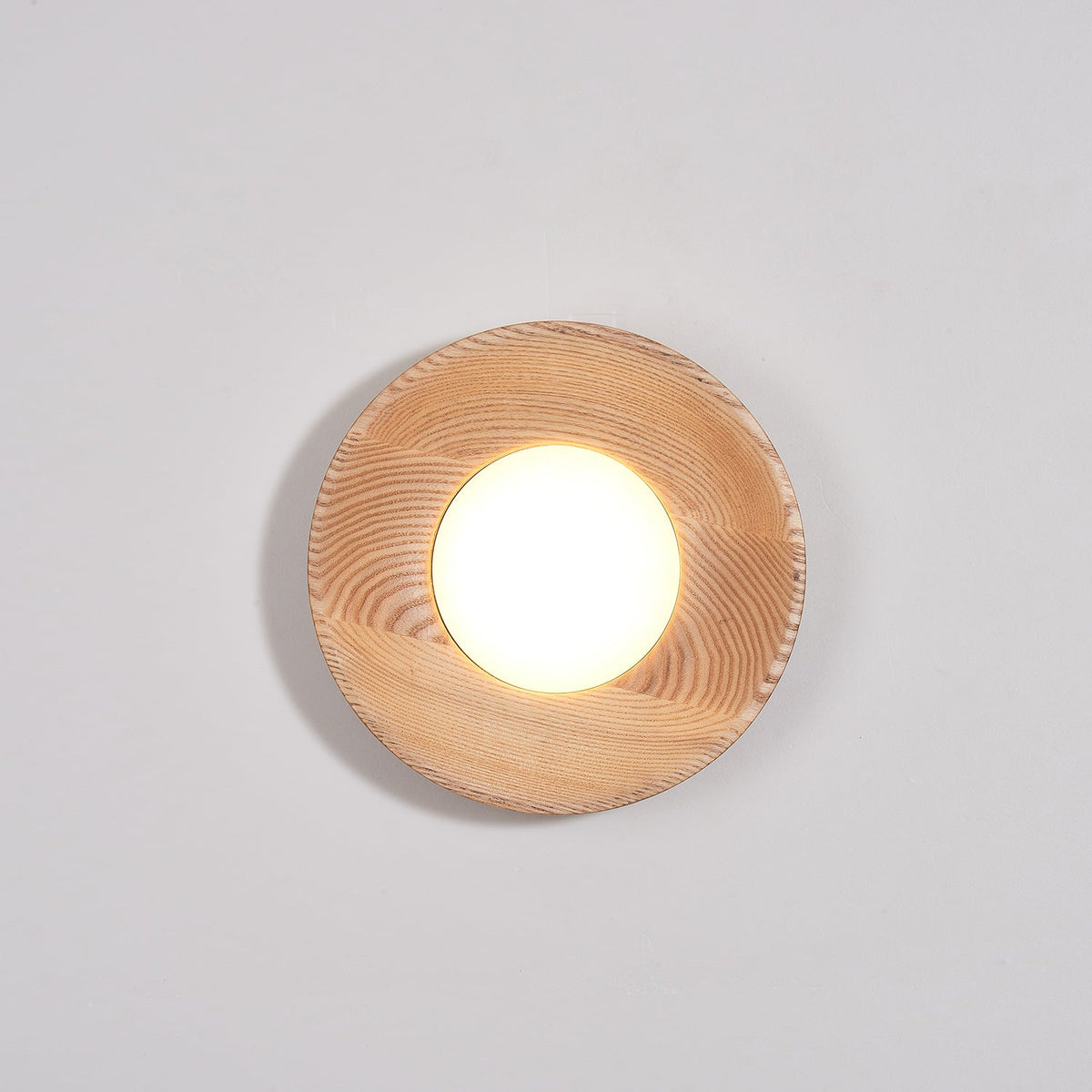 Aldaora aplique de pared de madera de nogal con fuente de luz de acrílico