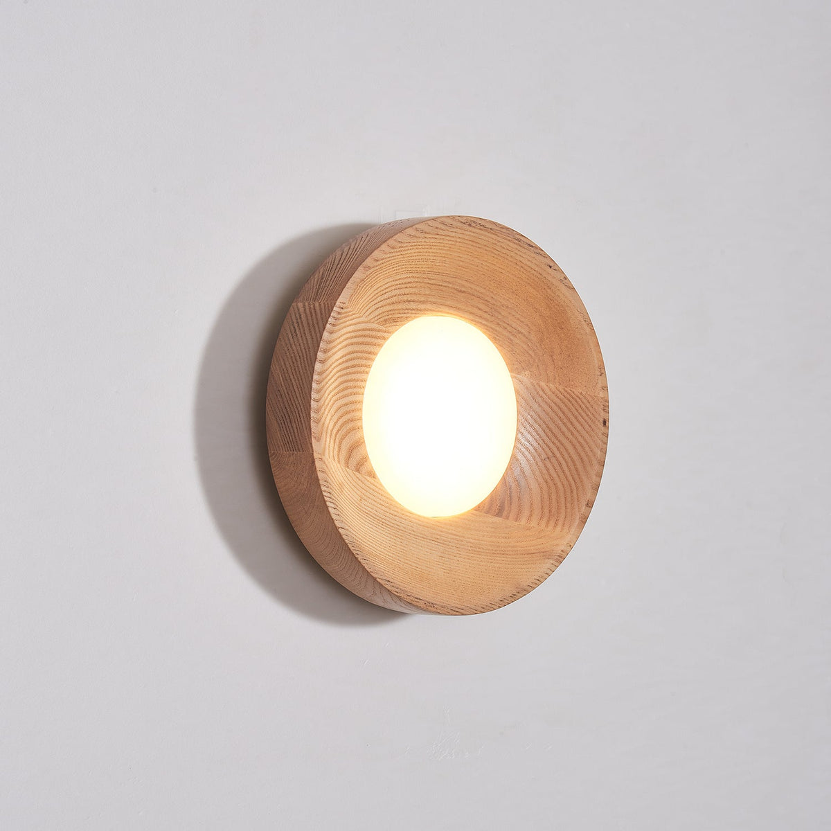 Aldaora aplique de pared de madera de nogal con fuente de luz de acrílico