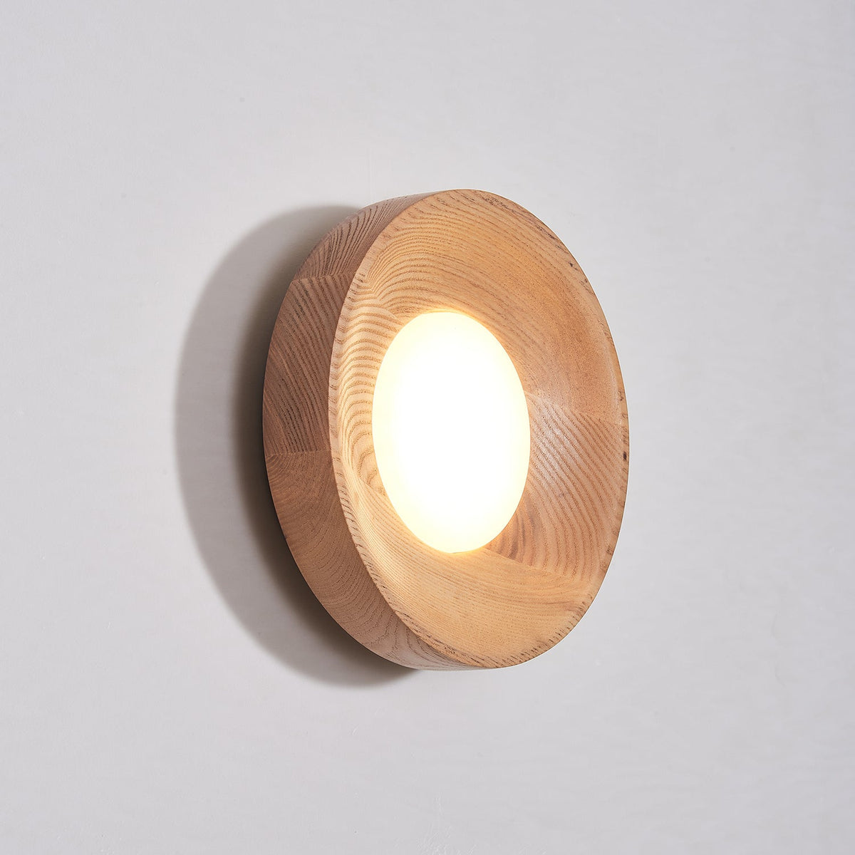 Aldaora aplique de pared de madera de nogal con fuente de luz de acrílico