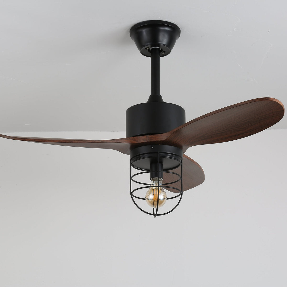 Brisora ventilador de techo con luz Industrial de madera