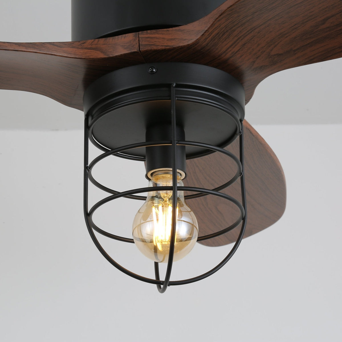 Brisora ventilador de techo con luz Industrial de madera