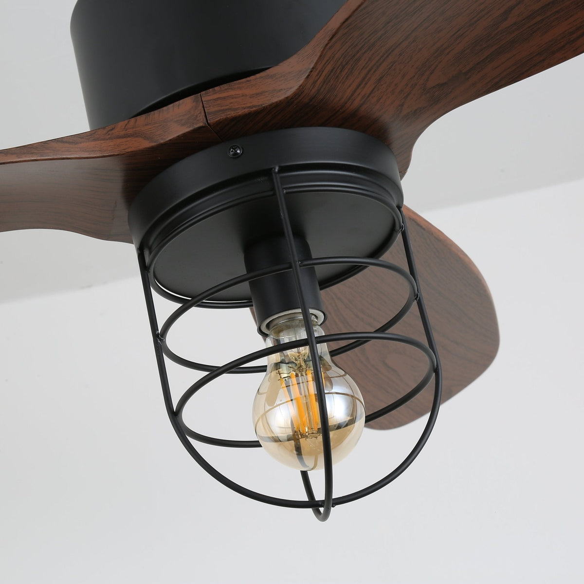 Brisora ventilador de techo con luz Industrial de madera