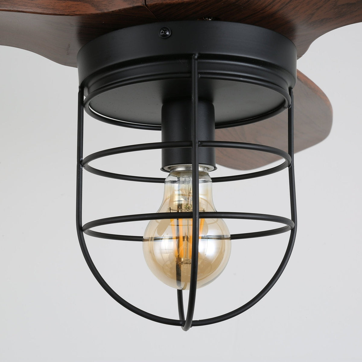 Brisora ventilador de techo con luz Industrial de madera