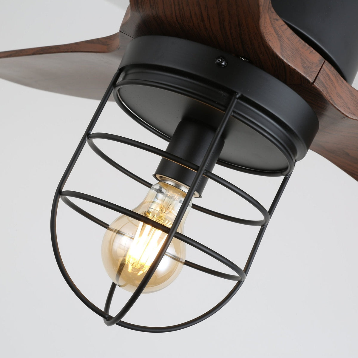 Brisora ventilador de techo con luz Industrial de madera