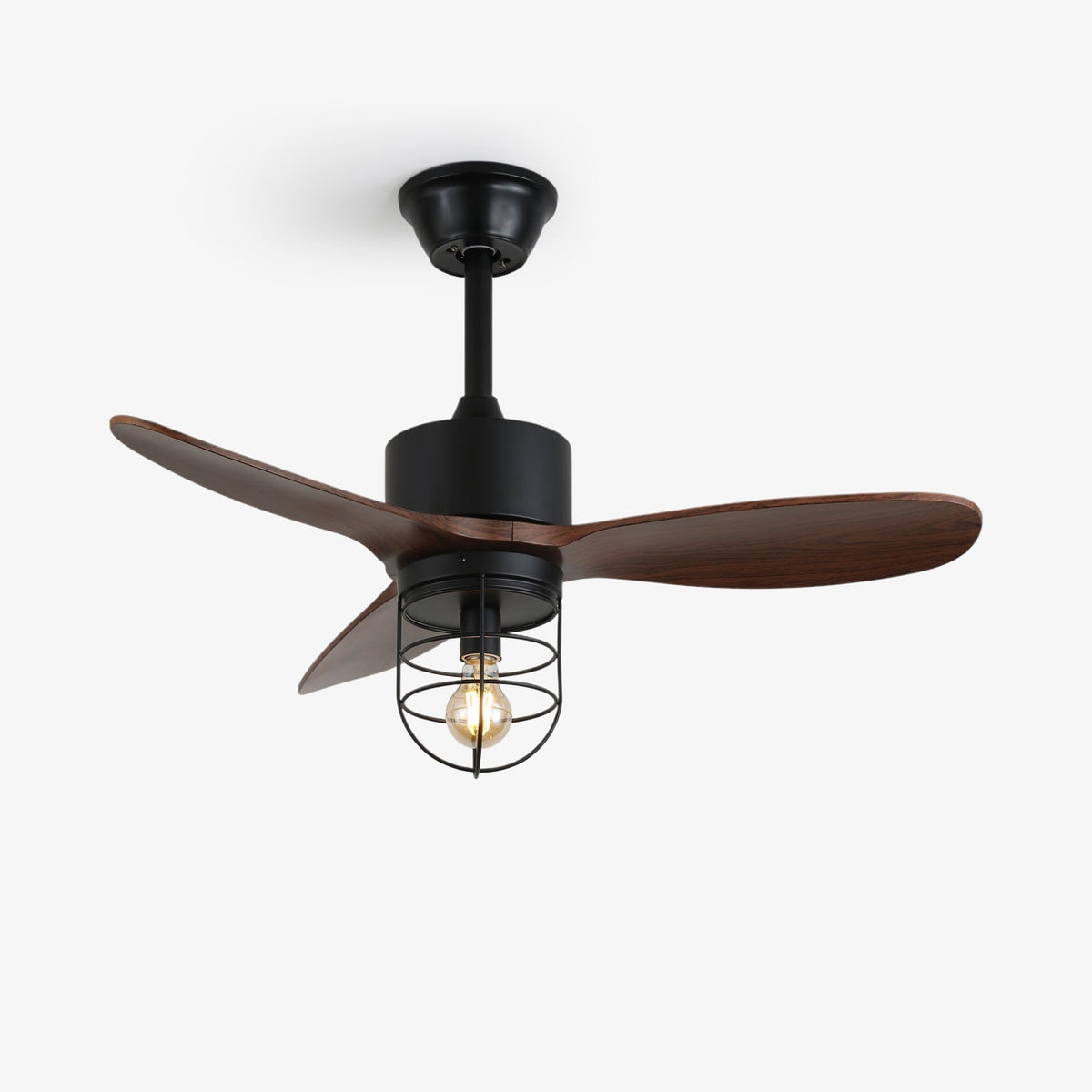 Brisora ventilador de techo con luz Industrial de madera