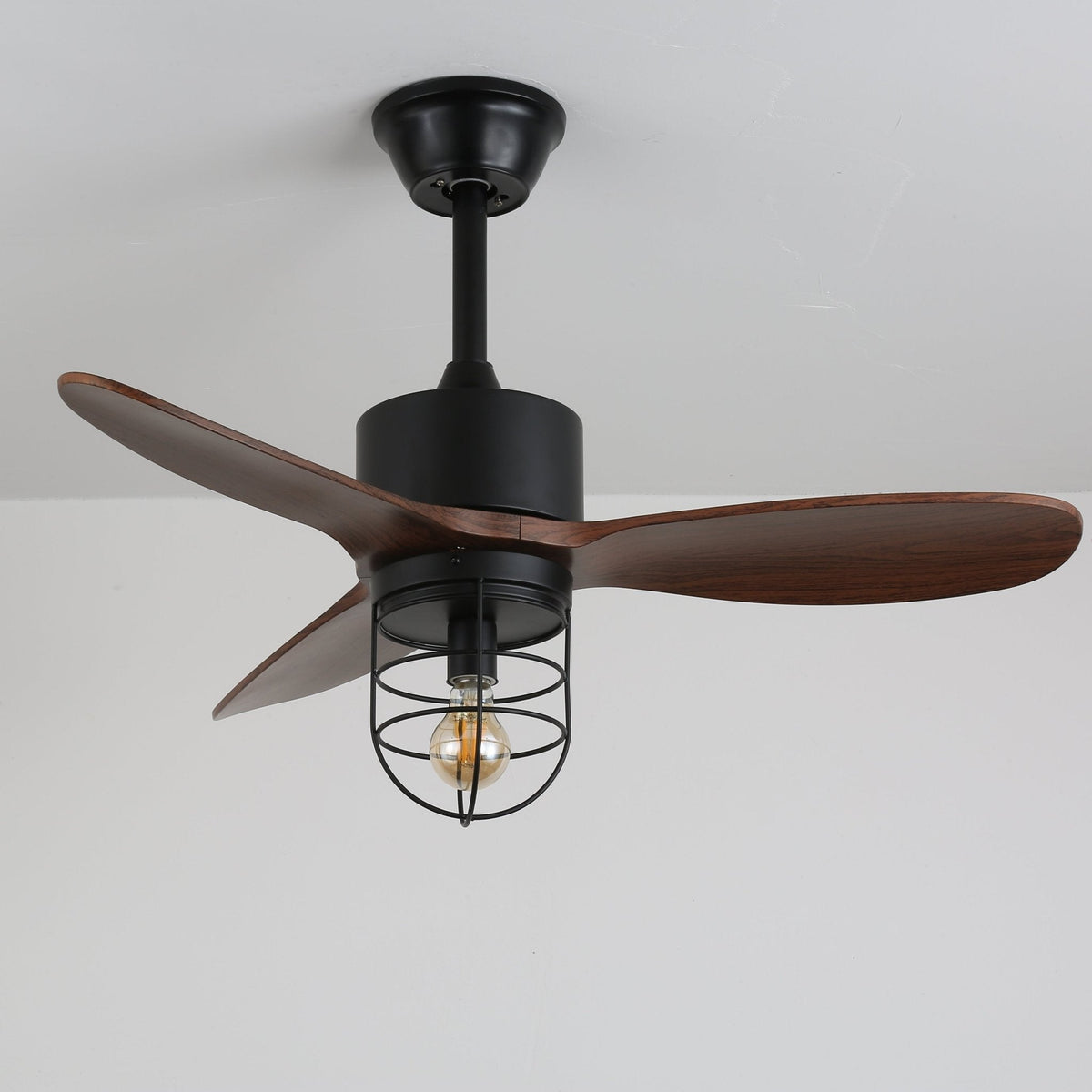 Brisora ventilador de techo con luz Industrial de madera