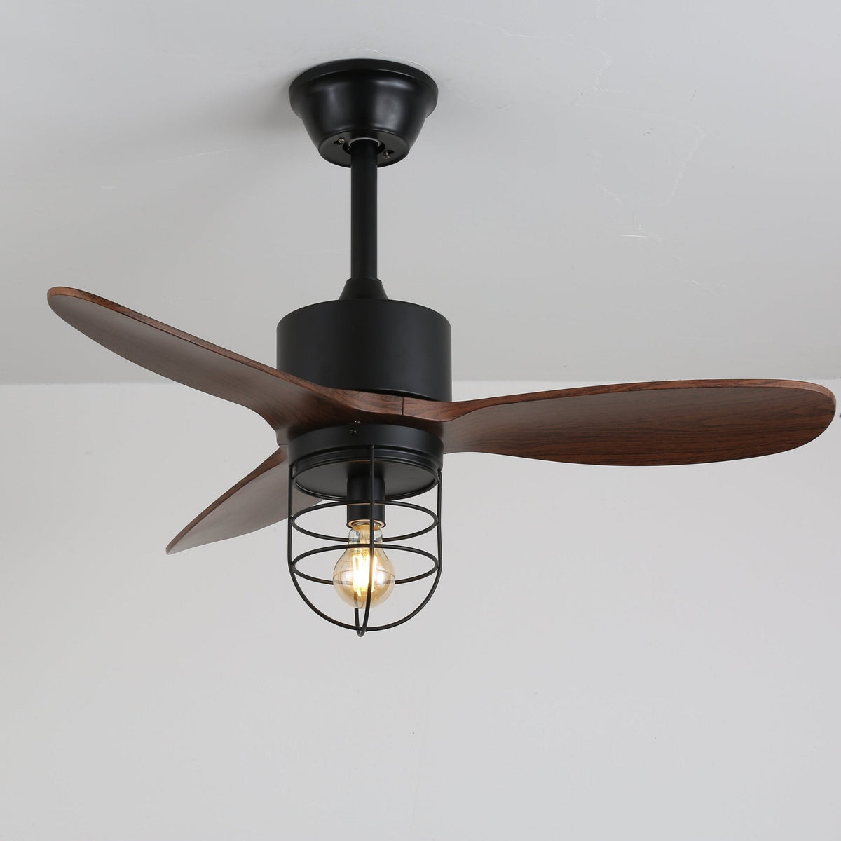 Brisora ventilador de techo con luz Industrial de madera