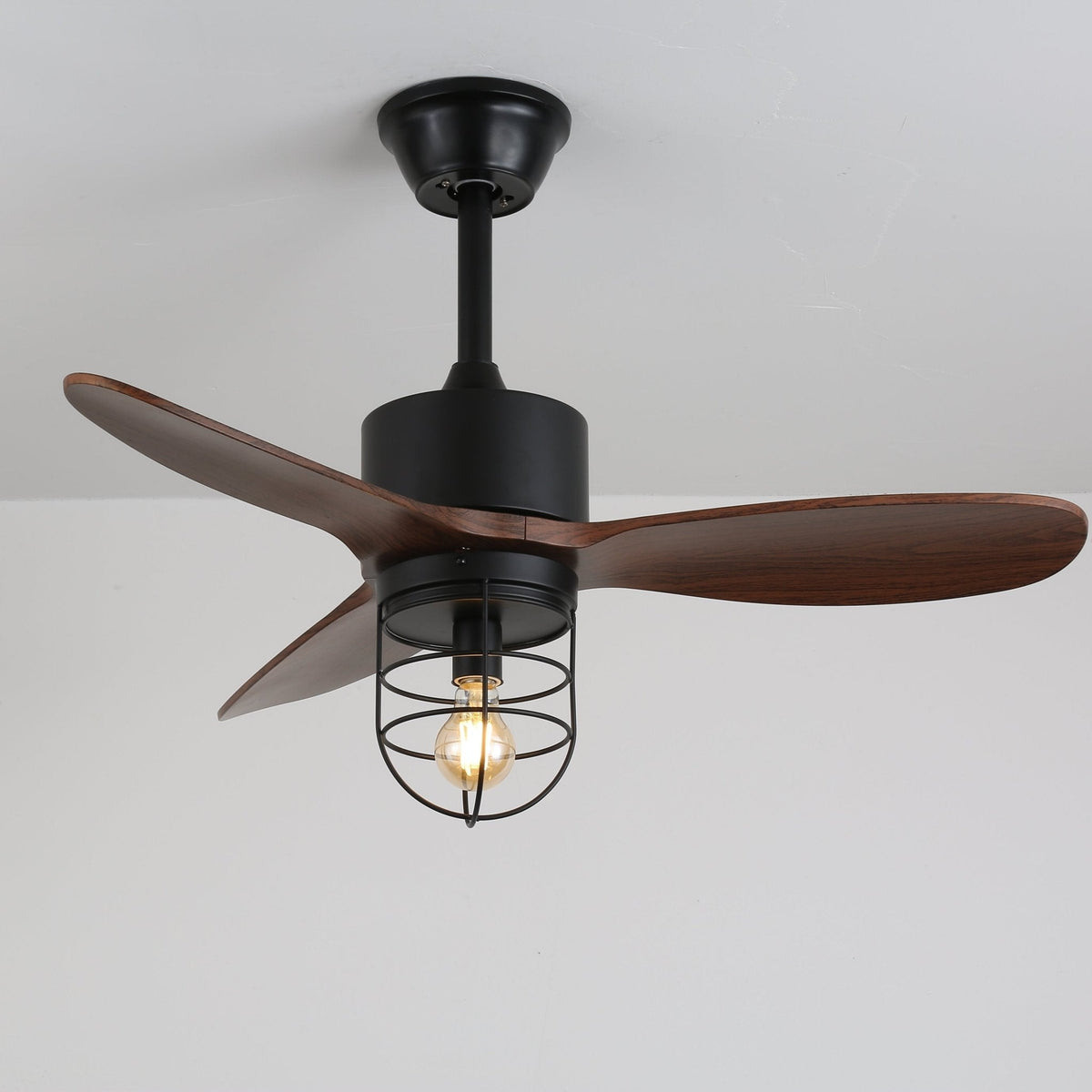 Brisora ventilador de techo con luz Industrial de madera