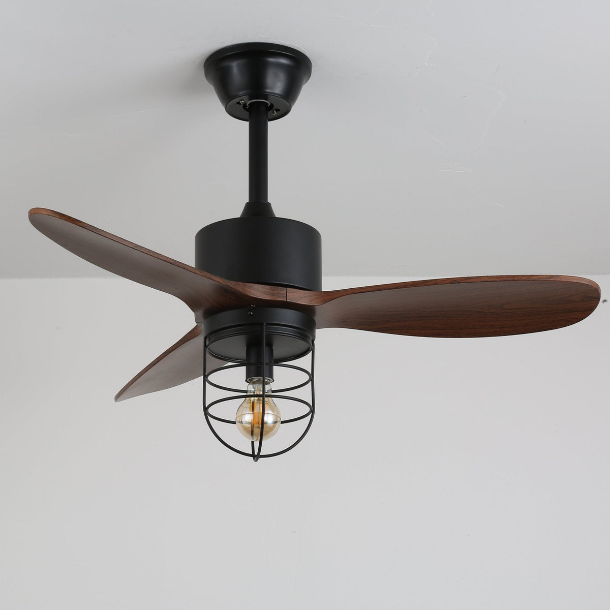 Brisora ventilador de techo con luz Industrial de madera