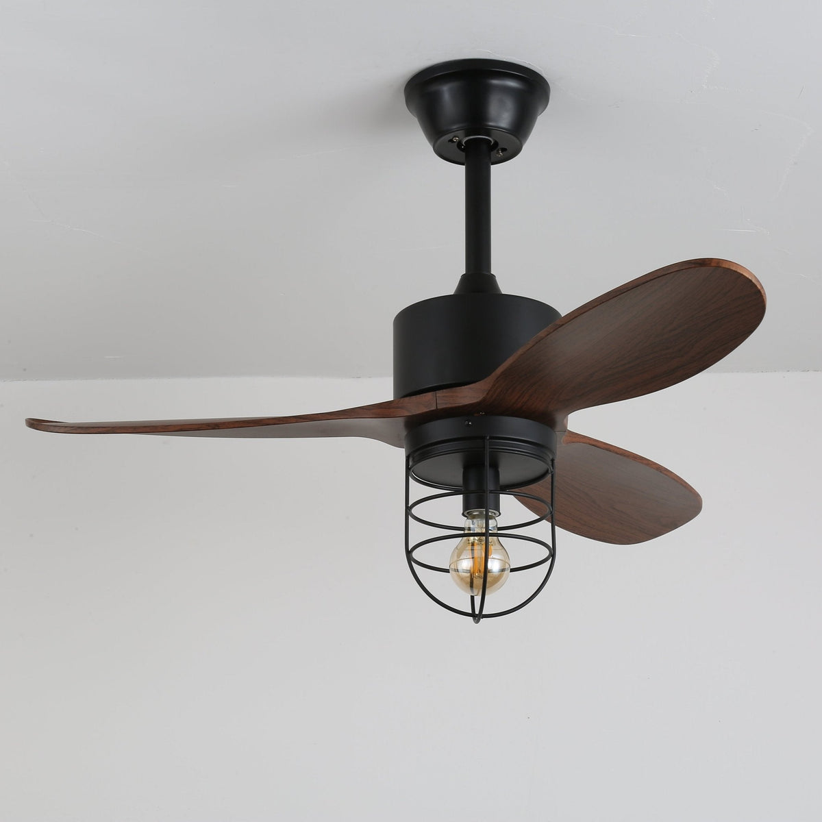 Brisora ventilador de techo con luz Industrial de madera