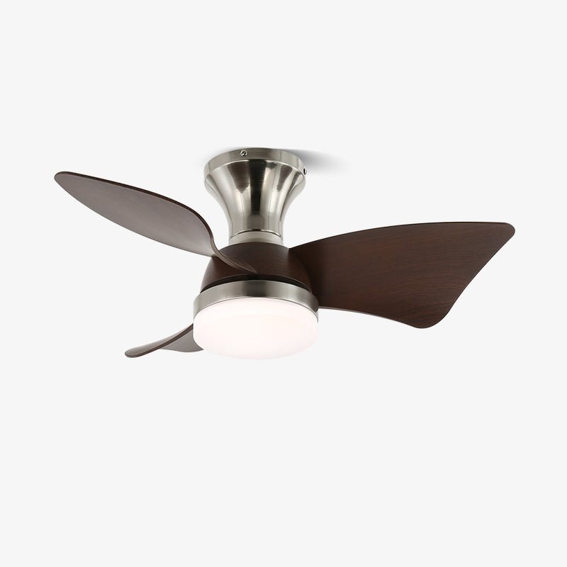 Mirella ventilador de techo con luz de madera y plateado