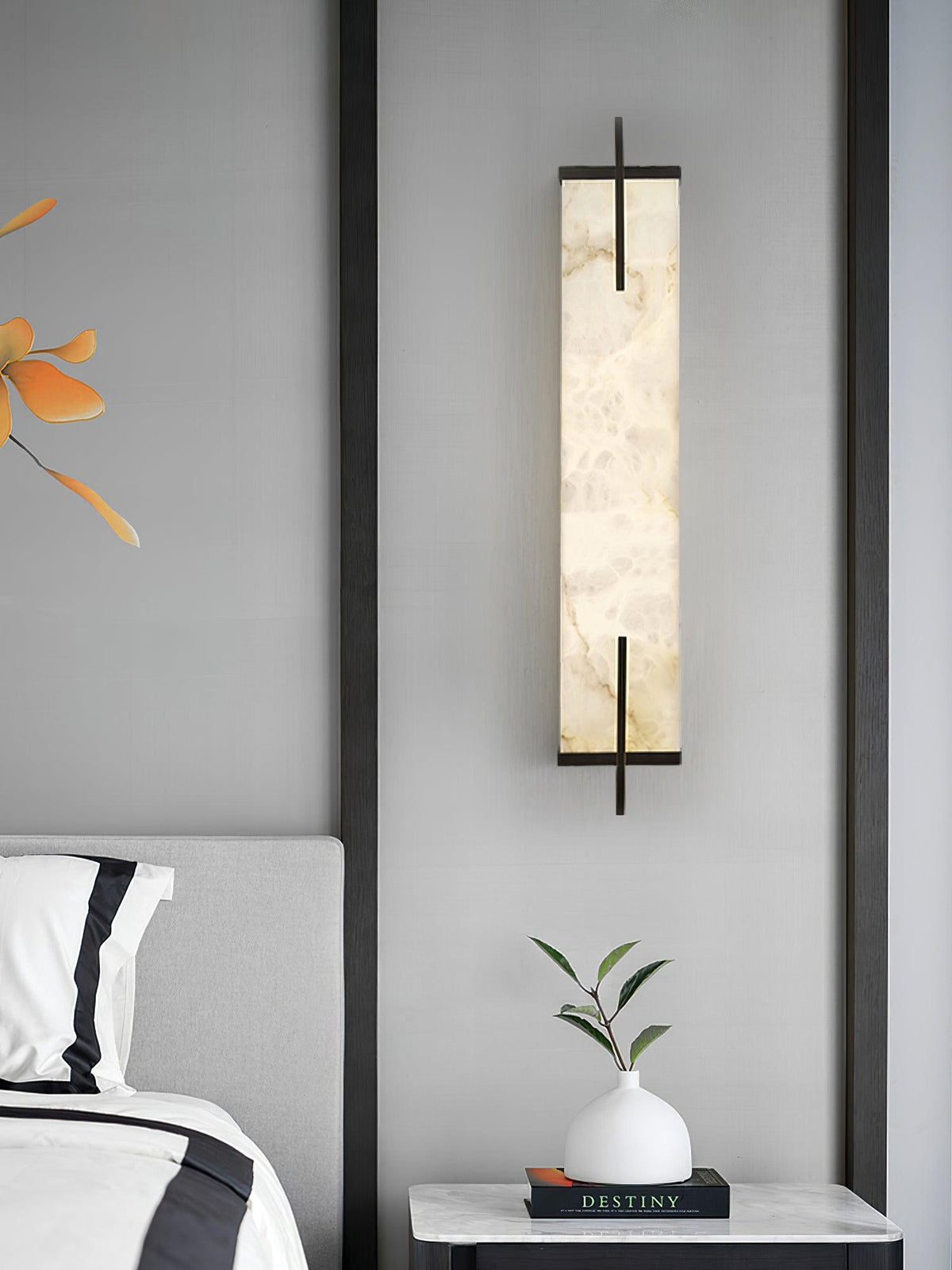 Komino aplique de pared rectangular de alabastro