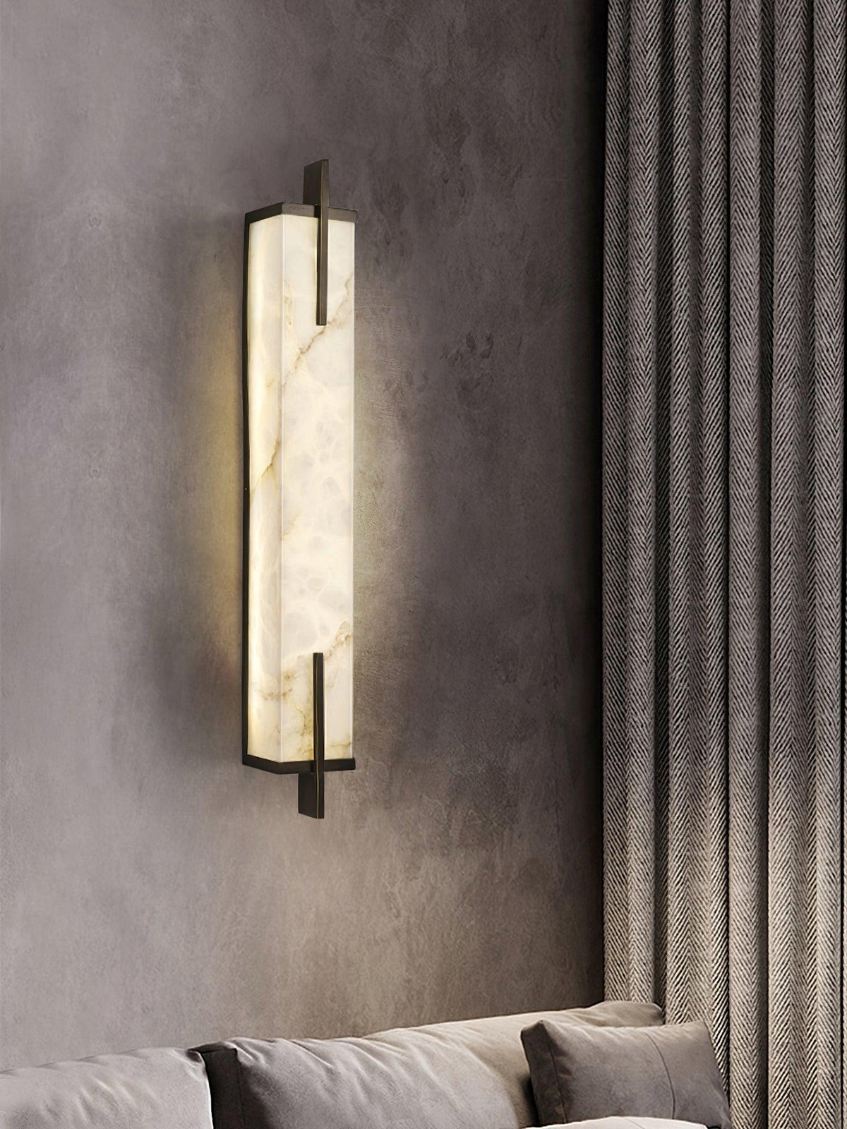 Komino aplique de pared rectangular de alabastro