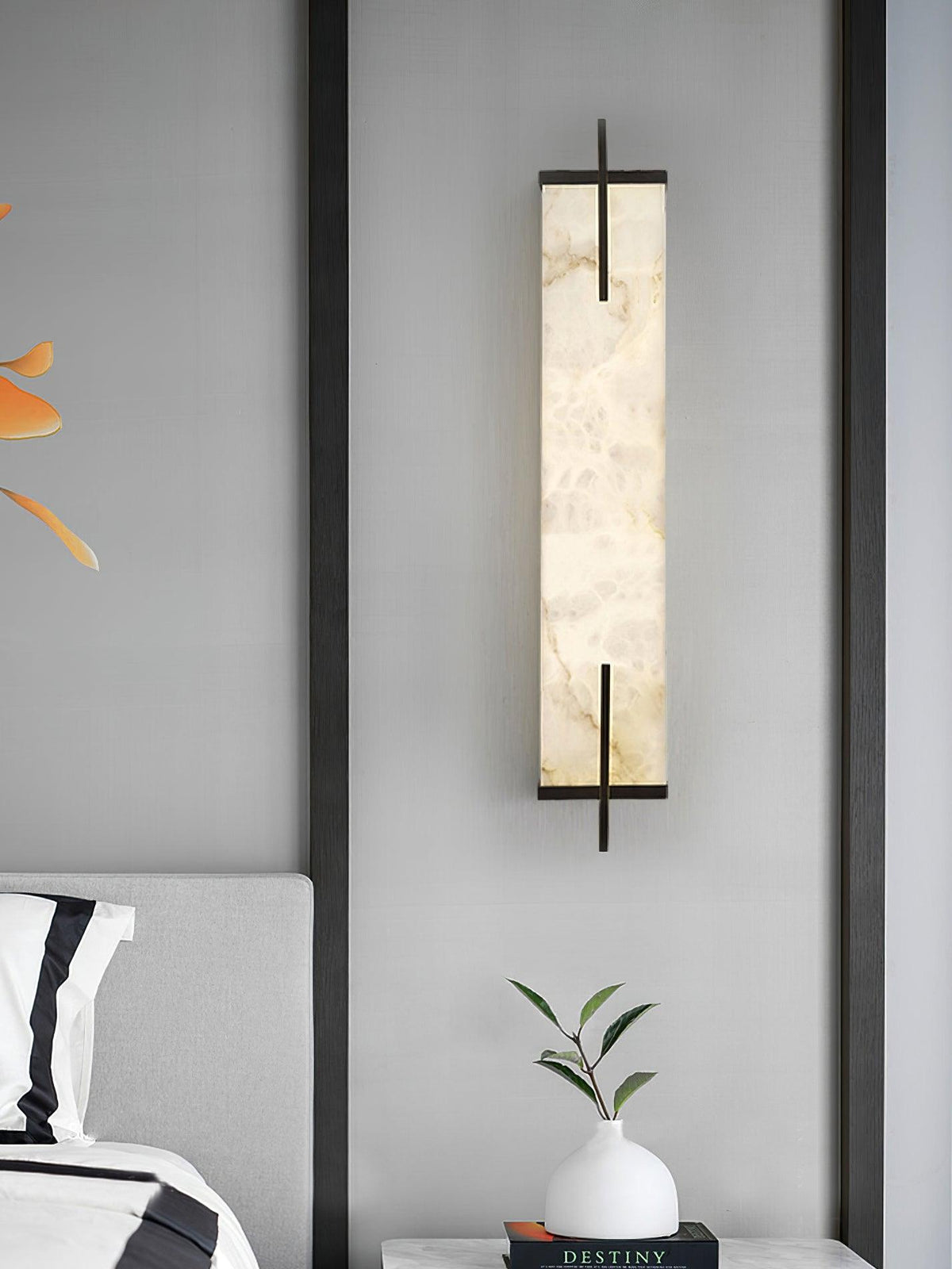 Komino aplique de pared rectangular de alabastro