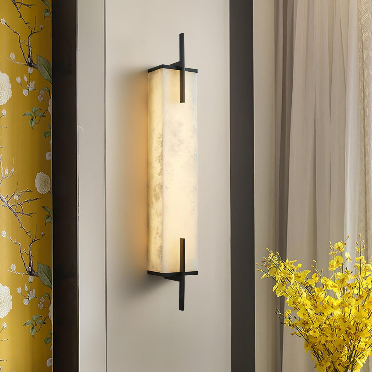 Komino aplique de pared rectangular de alabastro