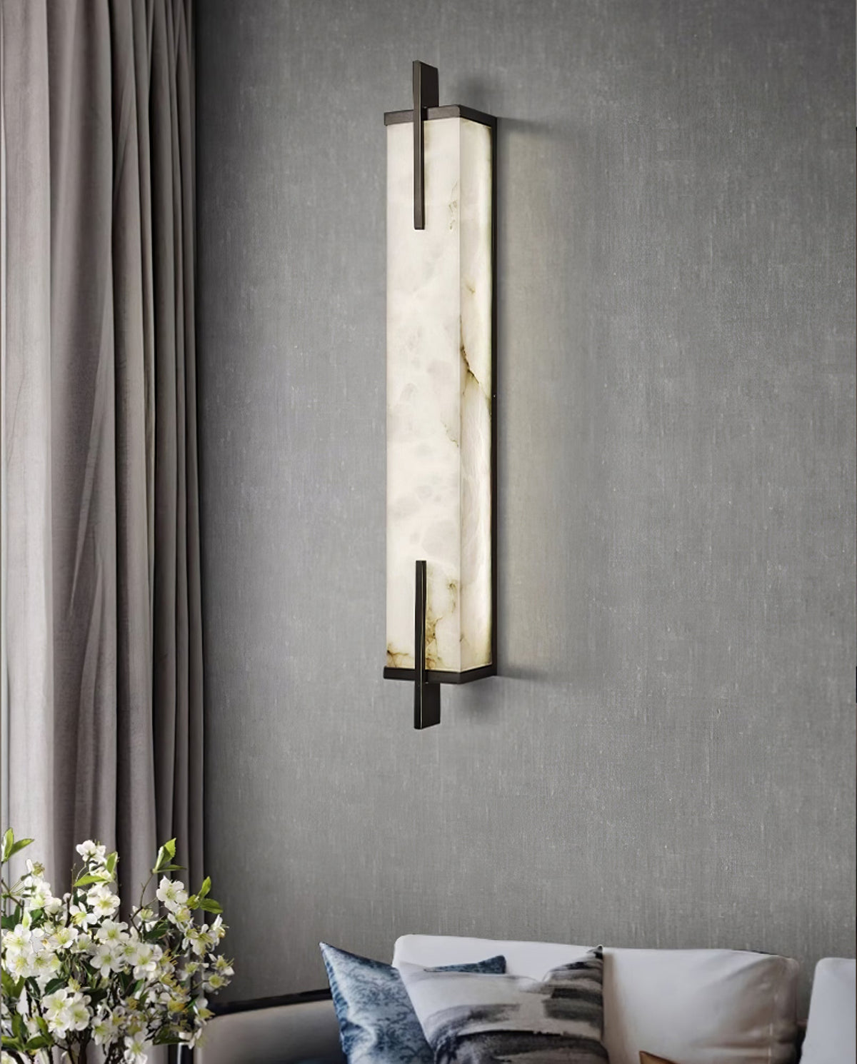 Komino aplique de pared rectangular de alabastro