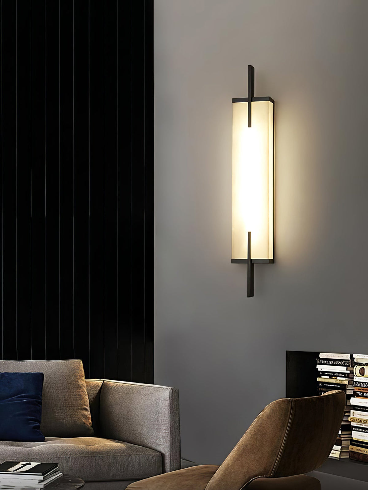 Komino aplique de pared rectangular de alabastro