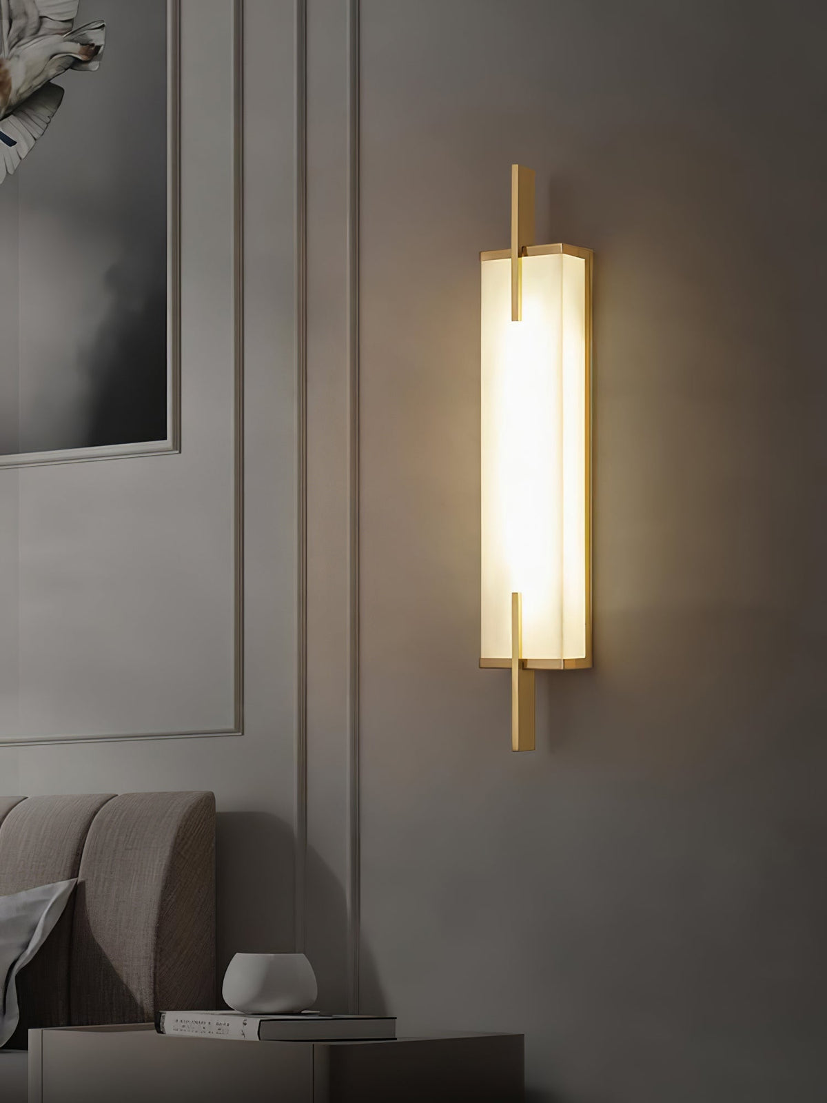 Komino aplique de pared rectangular de alabastro