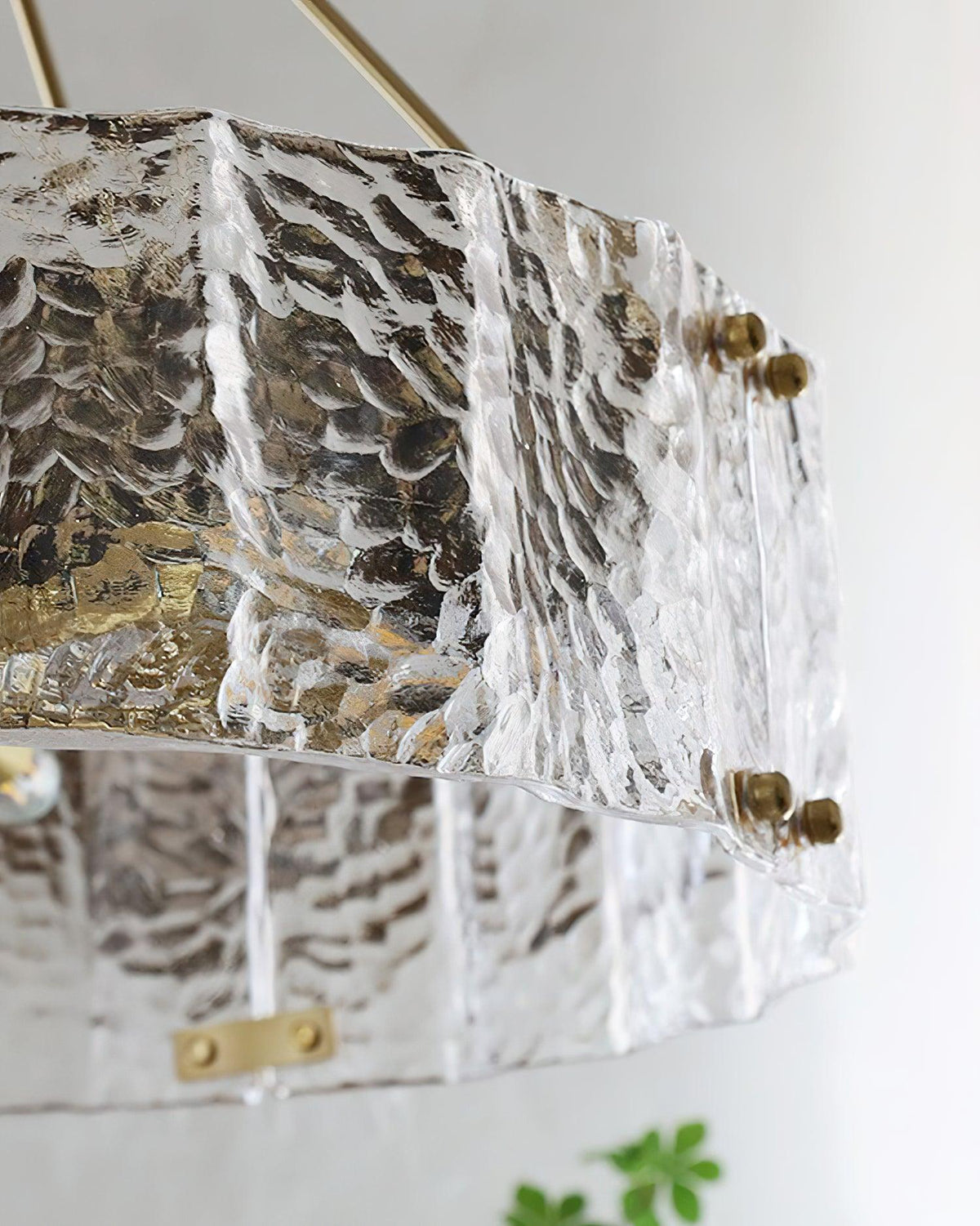 Eirorian lámpara de araña Calvert vidrio transparente texturizado