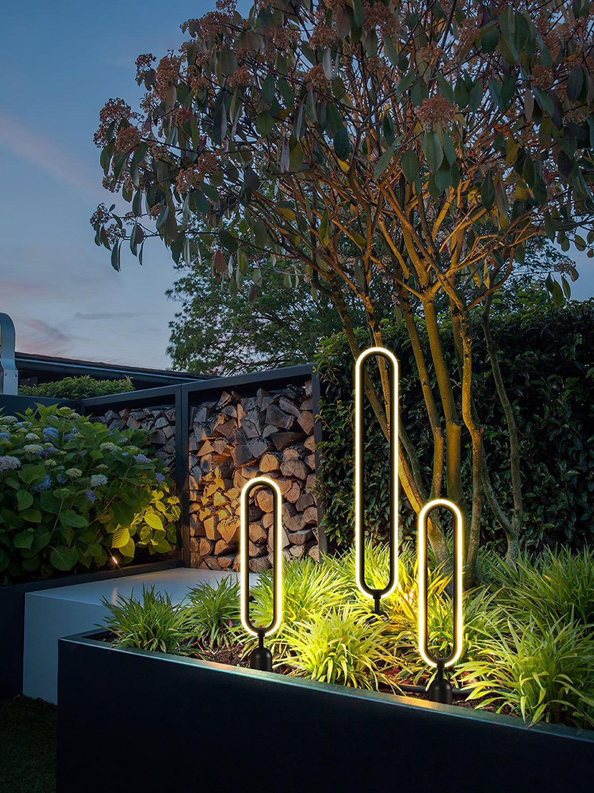 Ovalor luminaria exterior negra