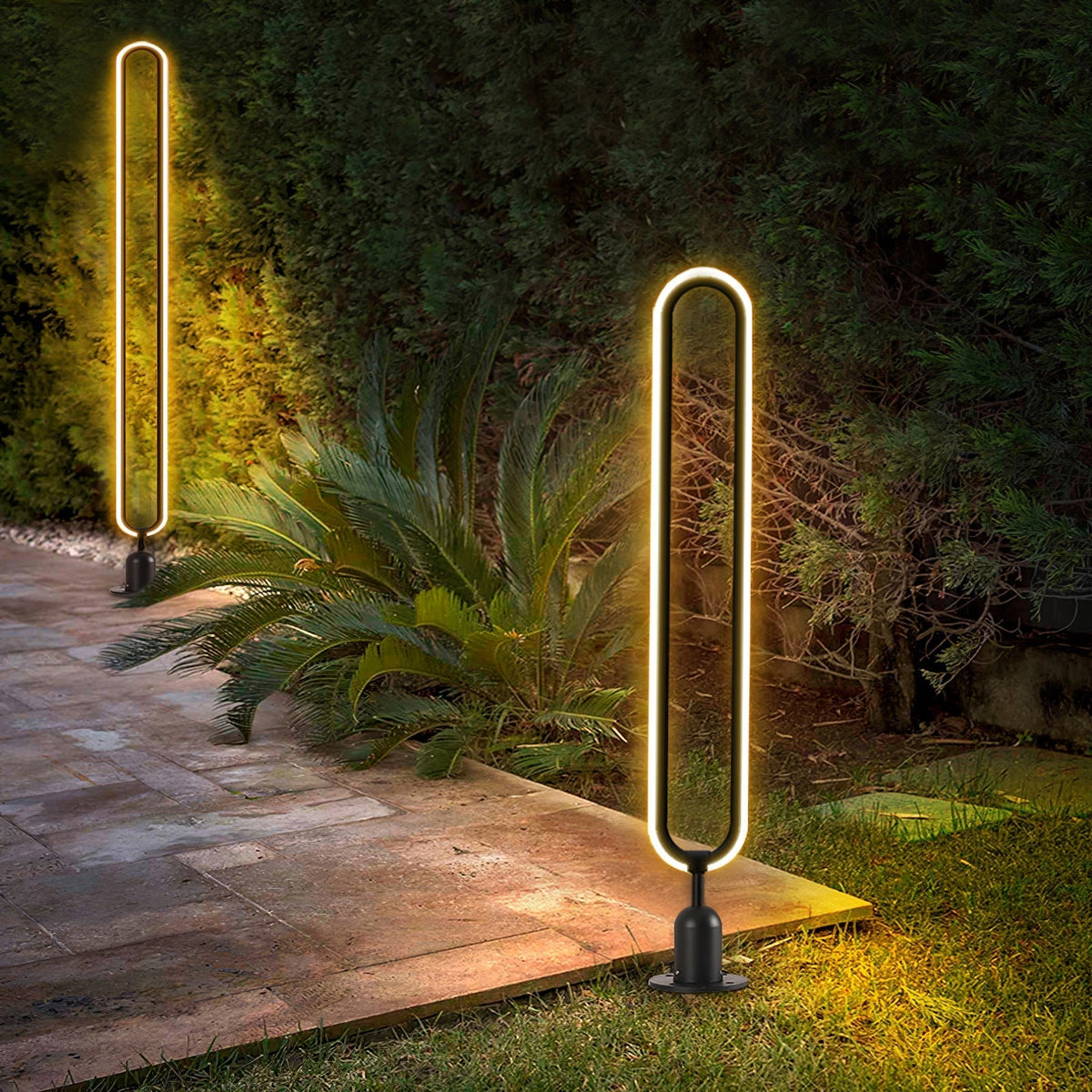 Ovalor luminaria exterior negra