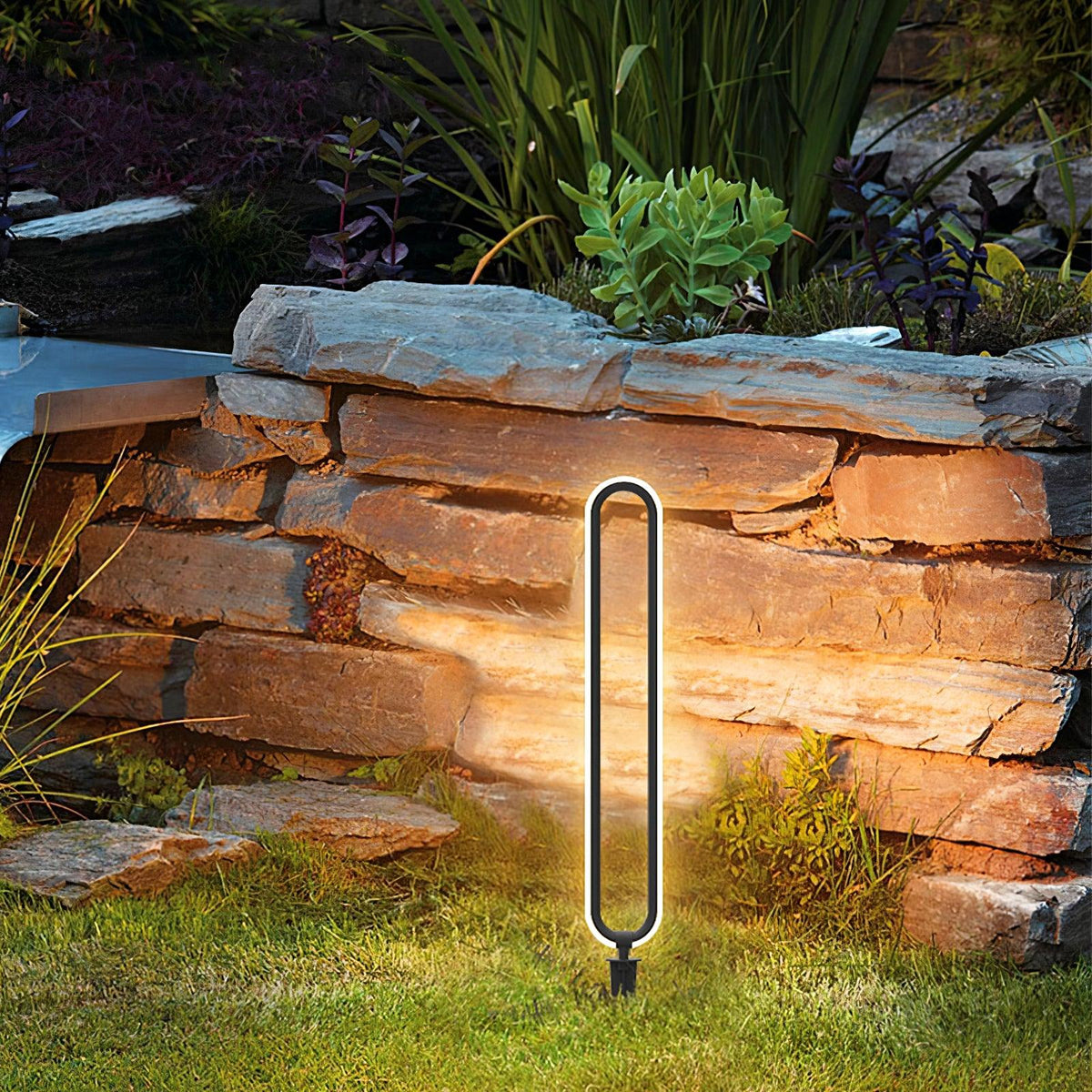Ovalor luminaria exterior negra