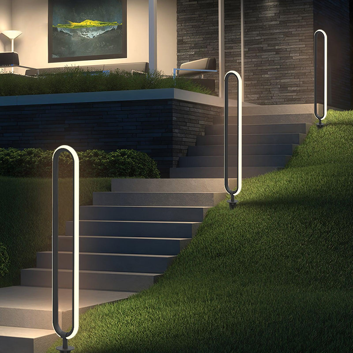 Ovalor luminaria exterior negra
