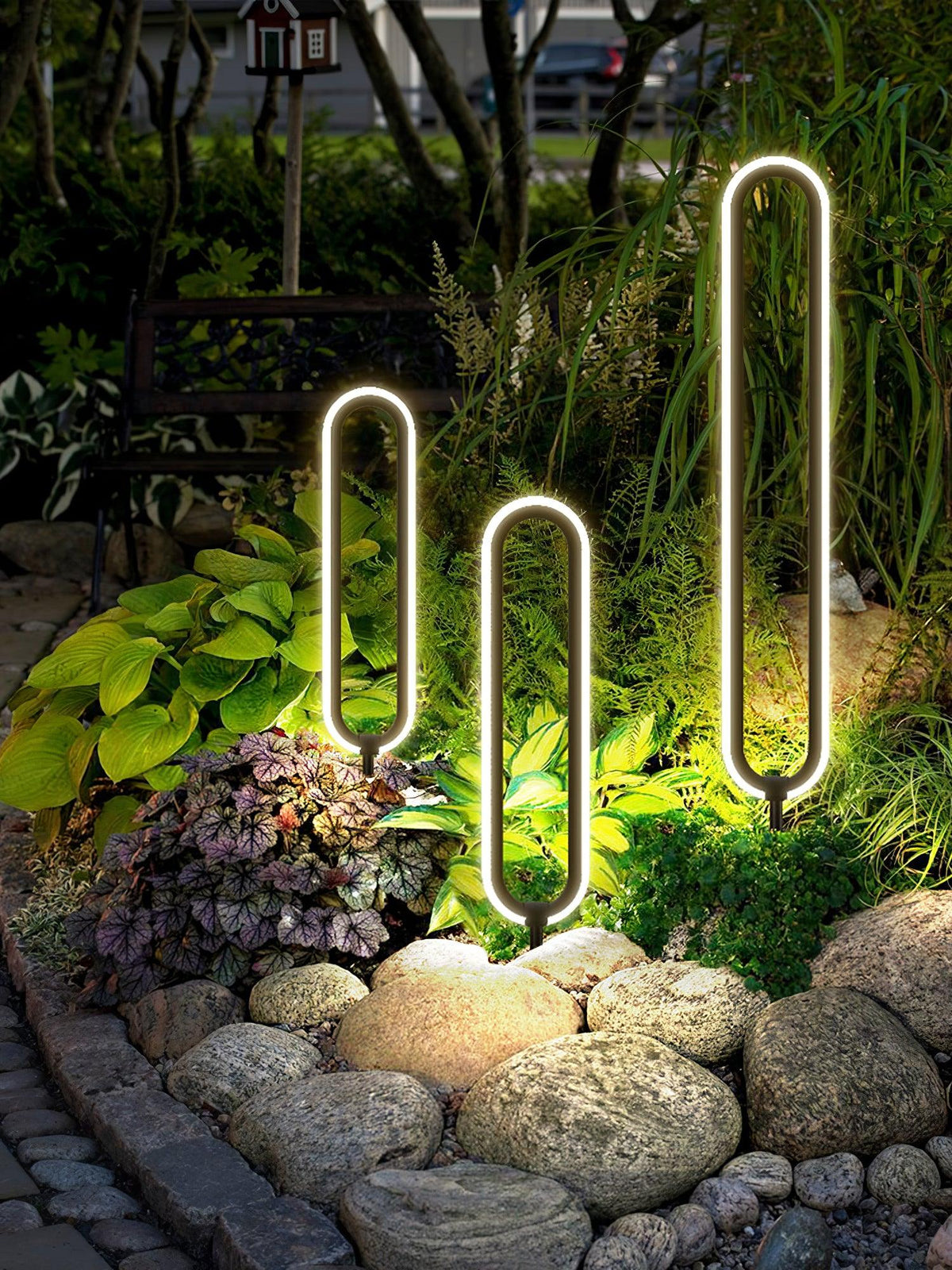Ovalor luminaria exterior negra