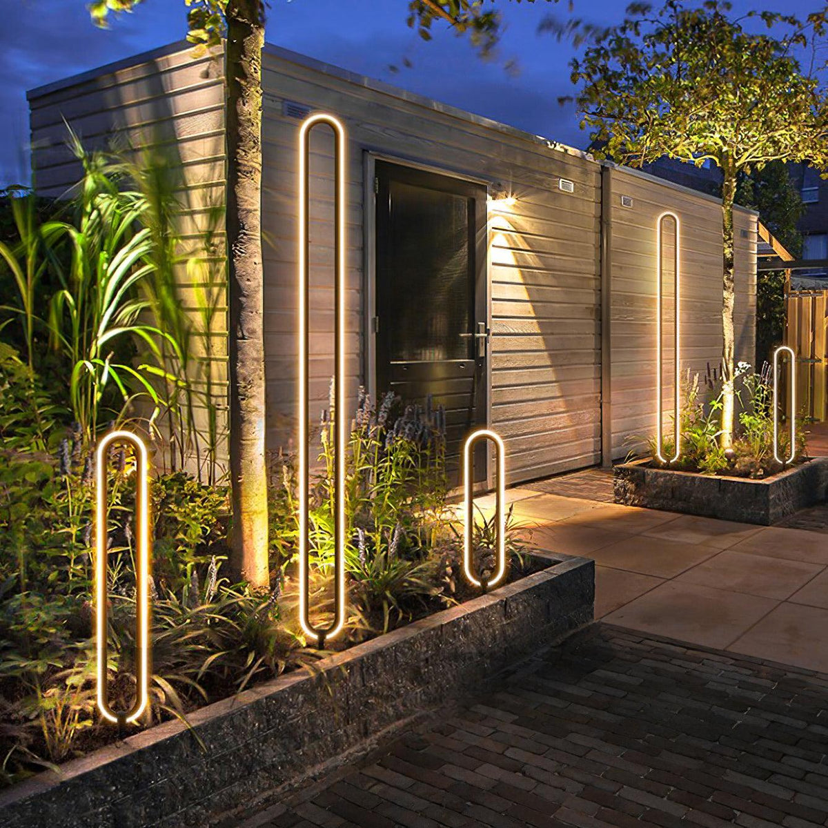 Ovalor luminaria exterior negra