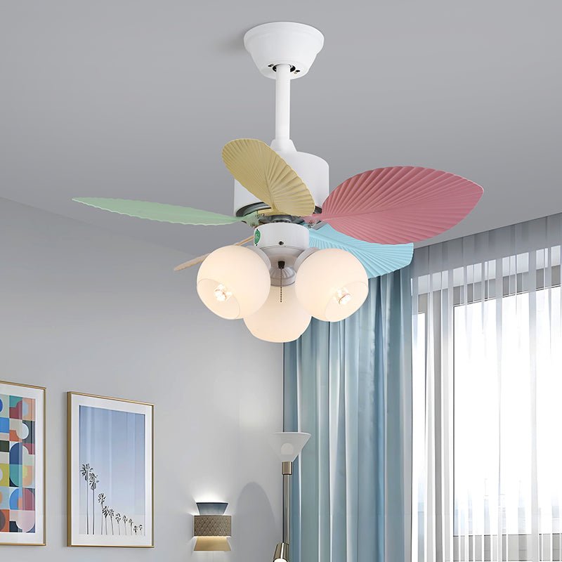 Celoia ventilador de techo con luz de vidrio colorido