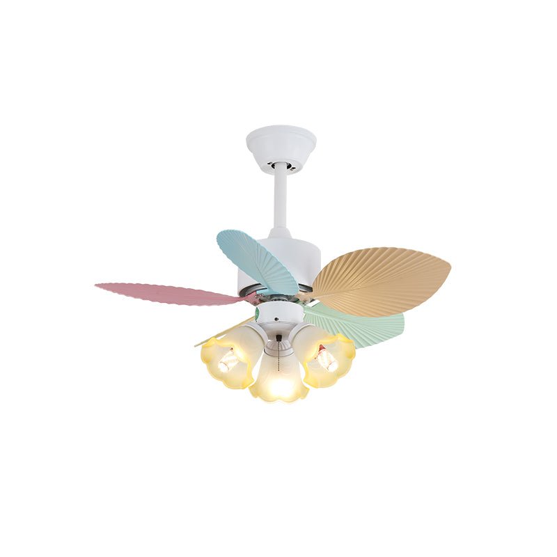 Celoia ventilador de techo con luz de vidrio colorido