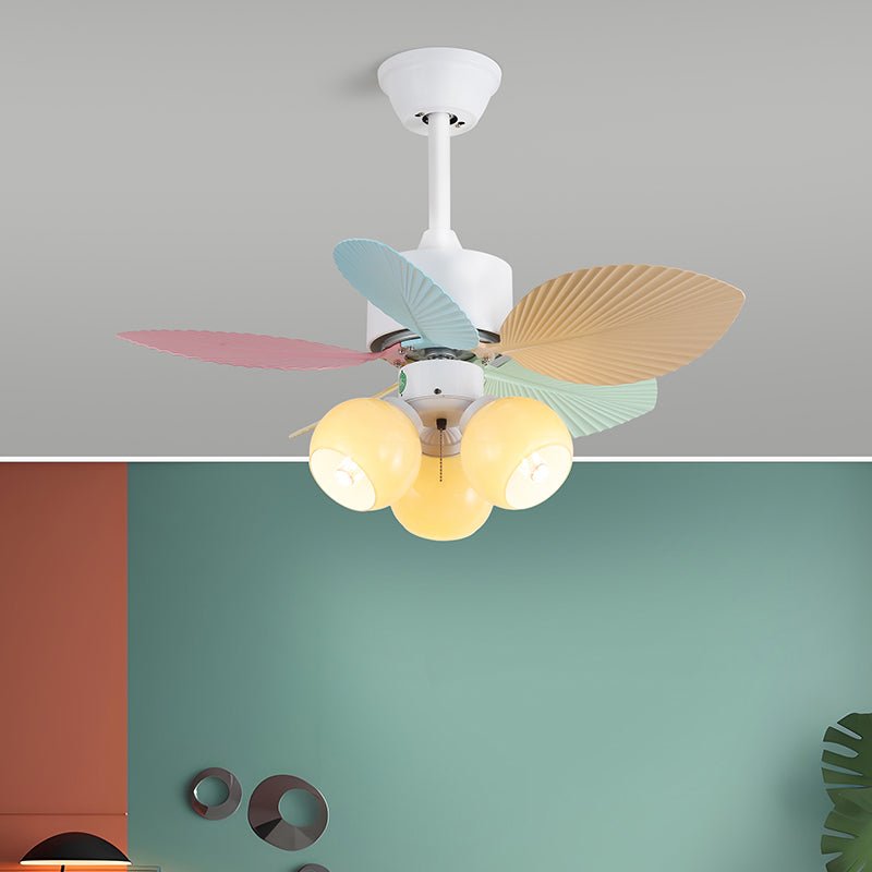 Celoia ventilador de techo con luz de vidrio colorido