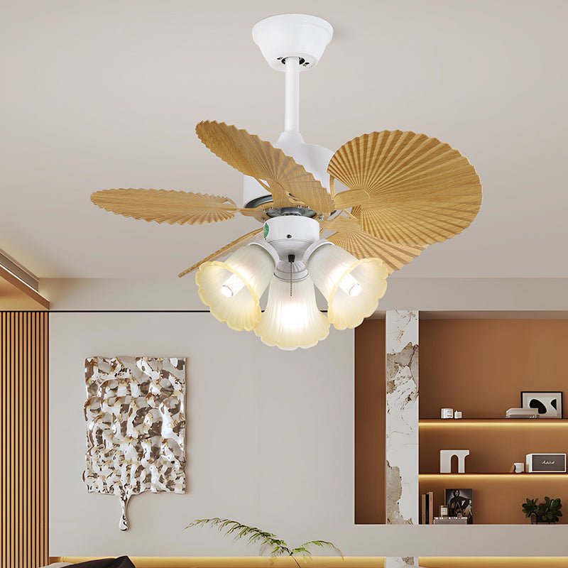 Celoia ventilador de techo con luz de vidrio colorido