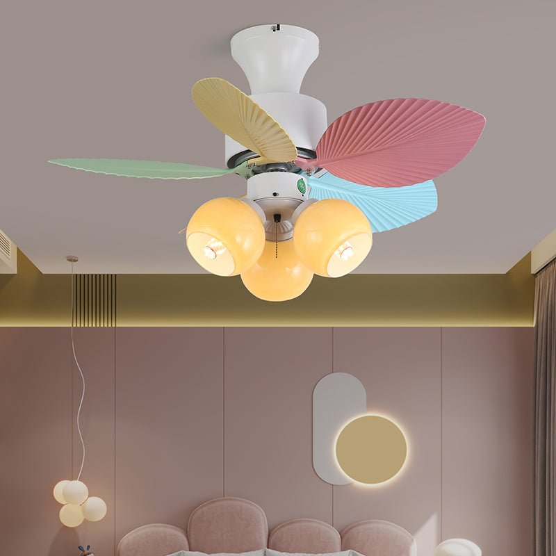Celoia ventilador de techo con luz de vidrio colorido