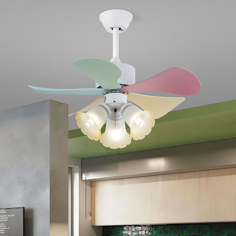 Celoia ventilador de techo con luz de vidrio colorido