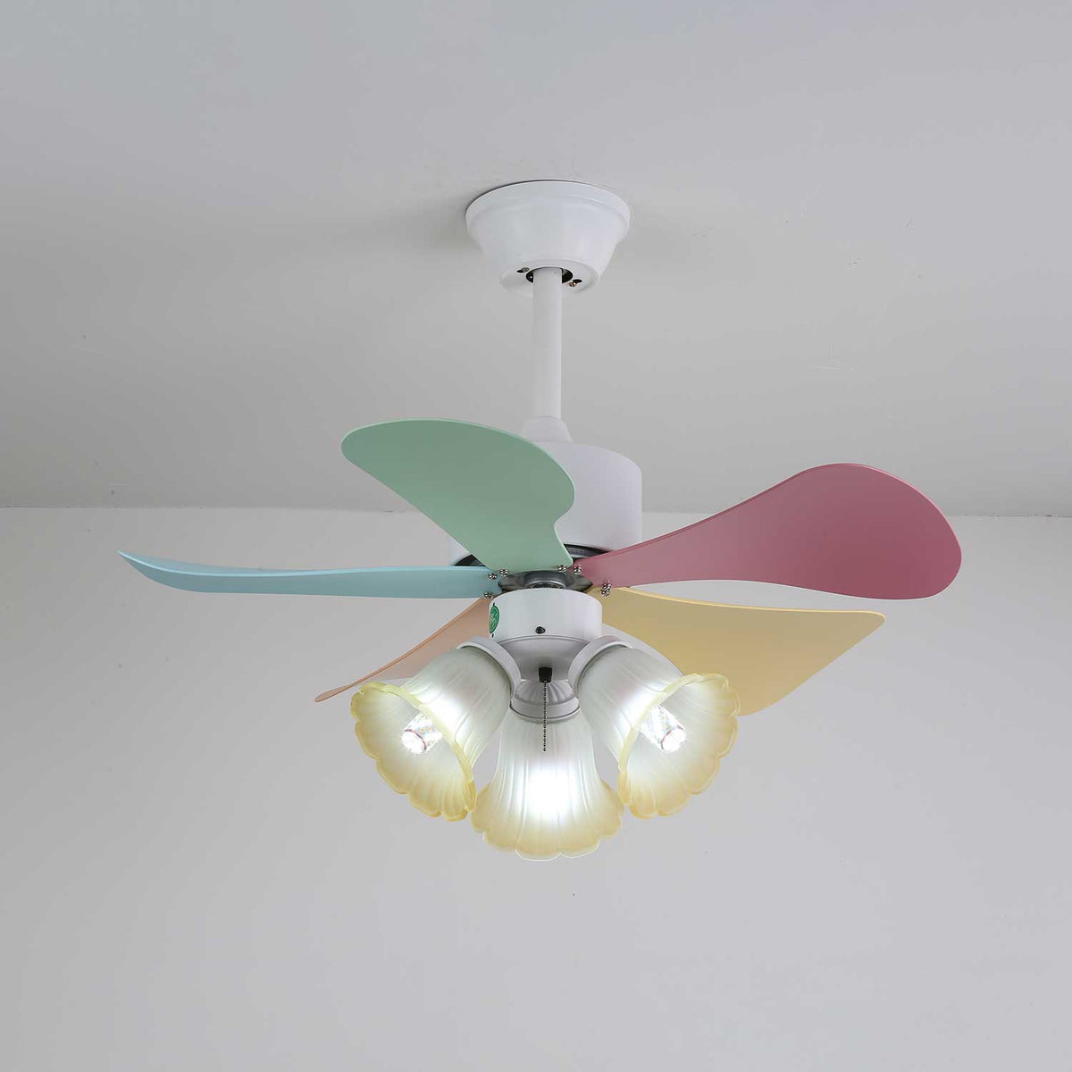 Celoia ventilador de techo con luz de vidrio colorido