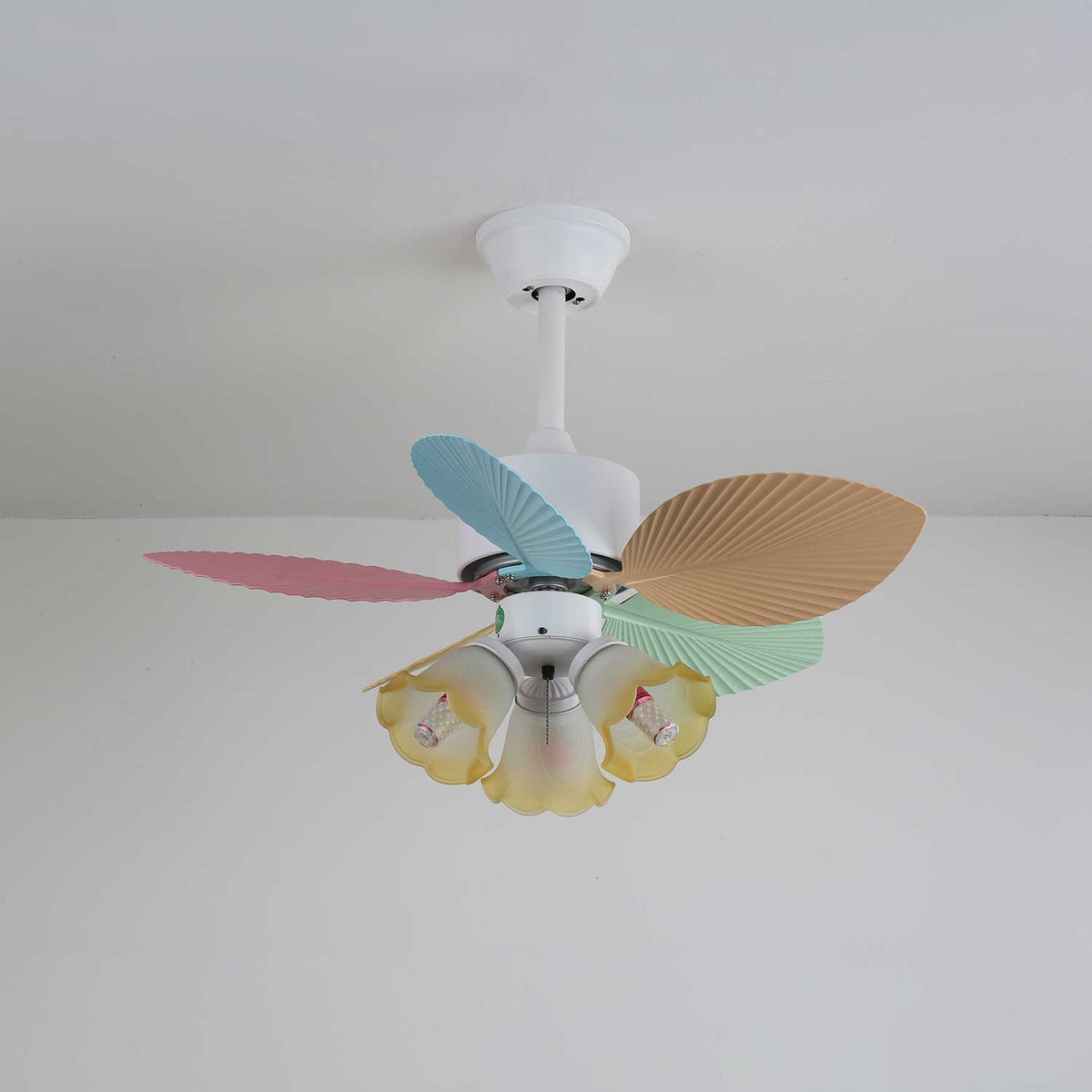 Celoia ventilador de techo con luz de vidrio colorido