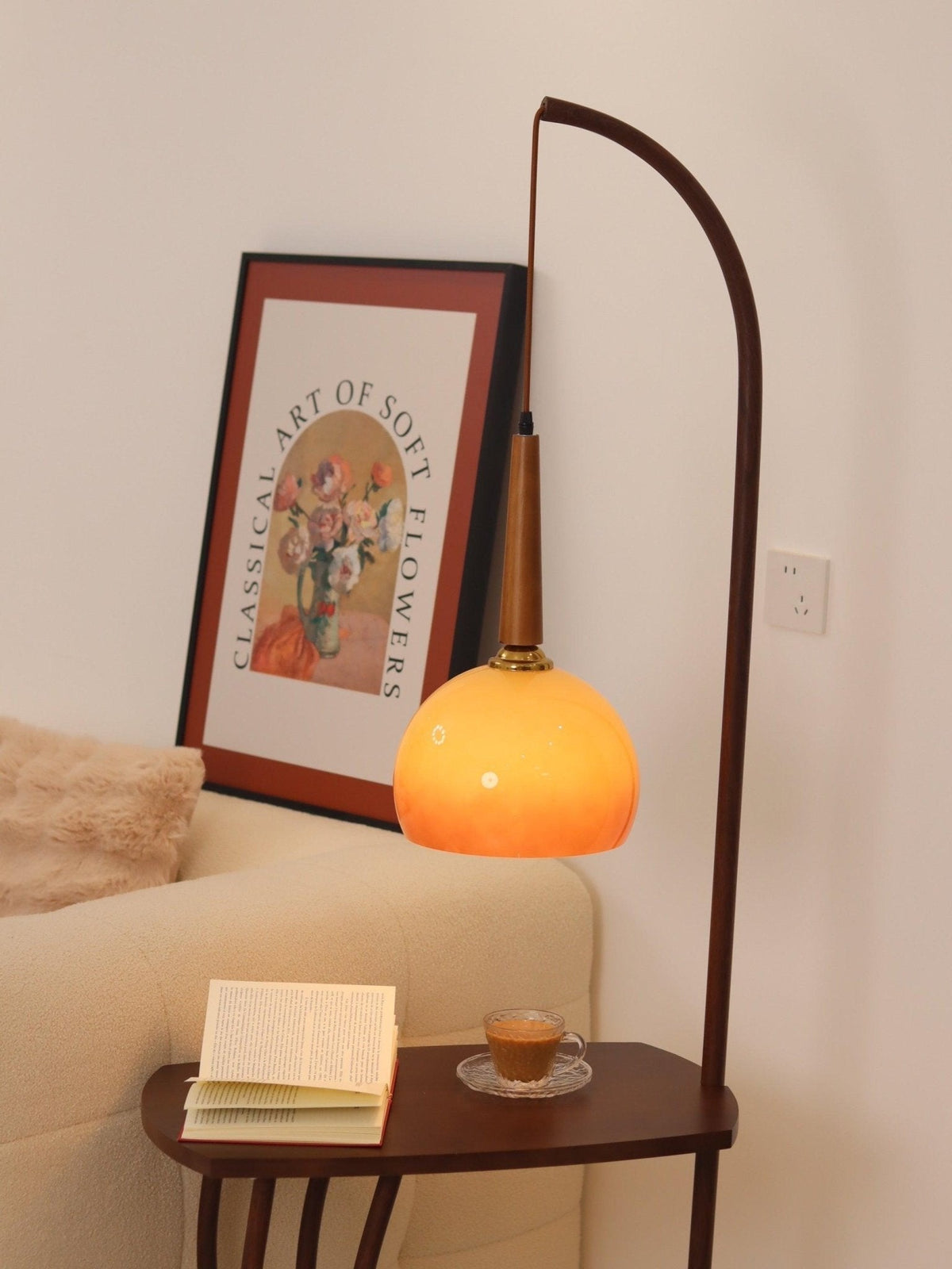 Fior lámpara de pie moderna de madera