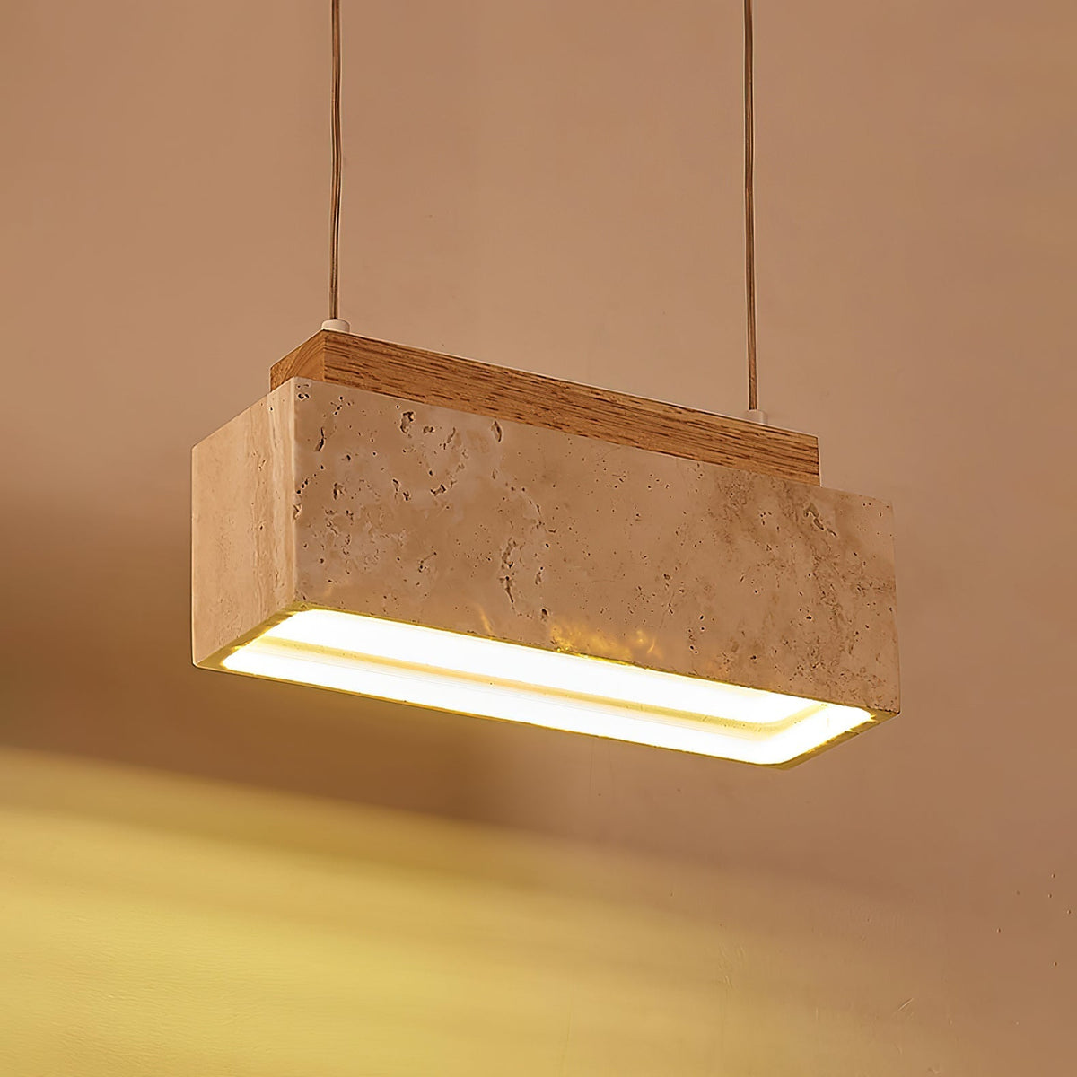 Ciraeila lámpara colgante rectangular de travertino