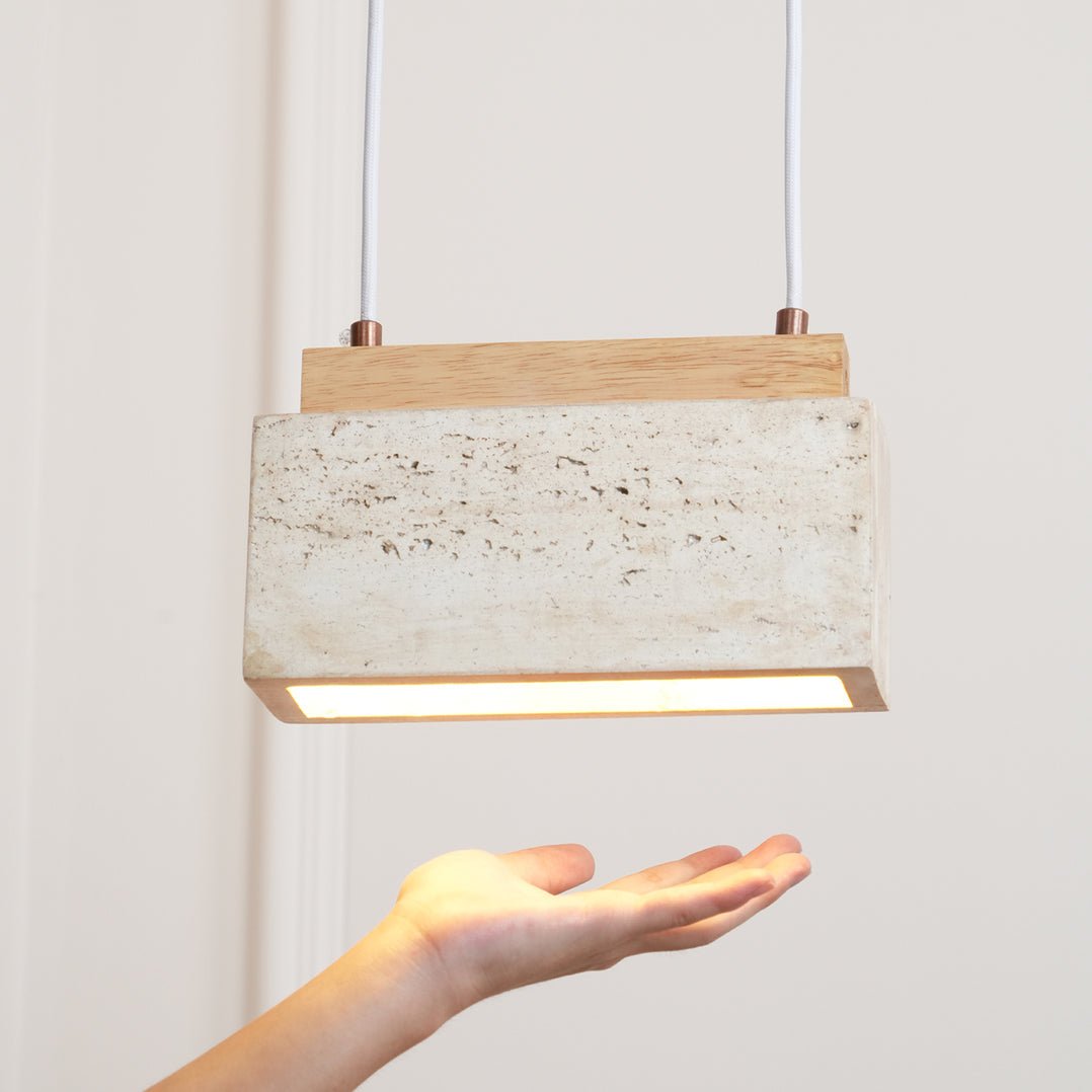 Ciraeila lámpara colgante rectangular de travertino